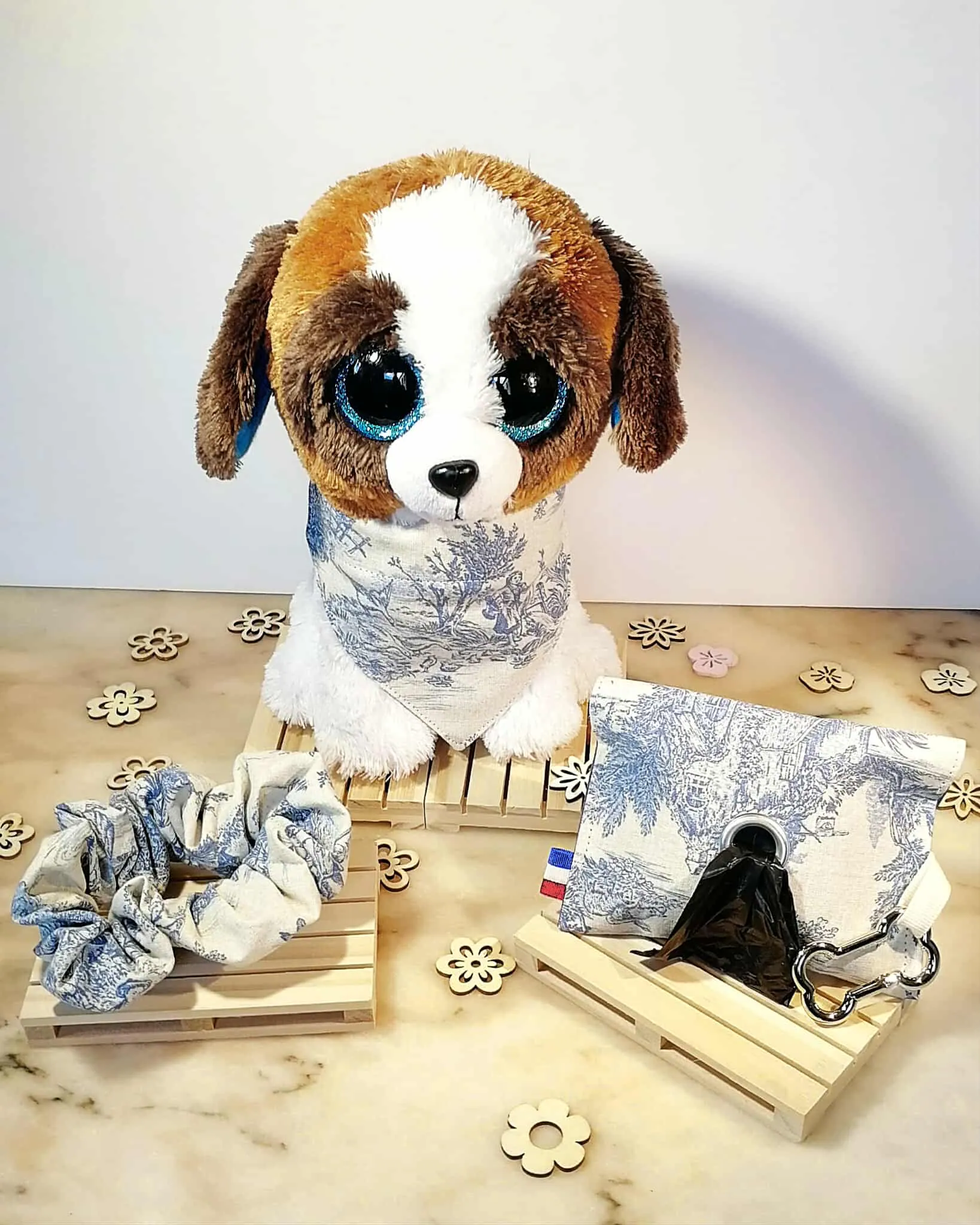 Accessoires pour chien toile de Jouy