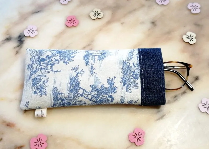 Étui à lunettes toile de Jouy