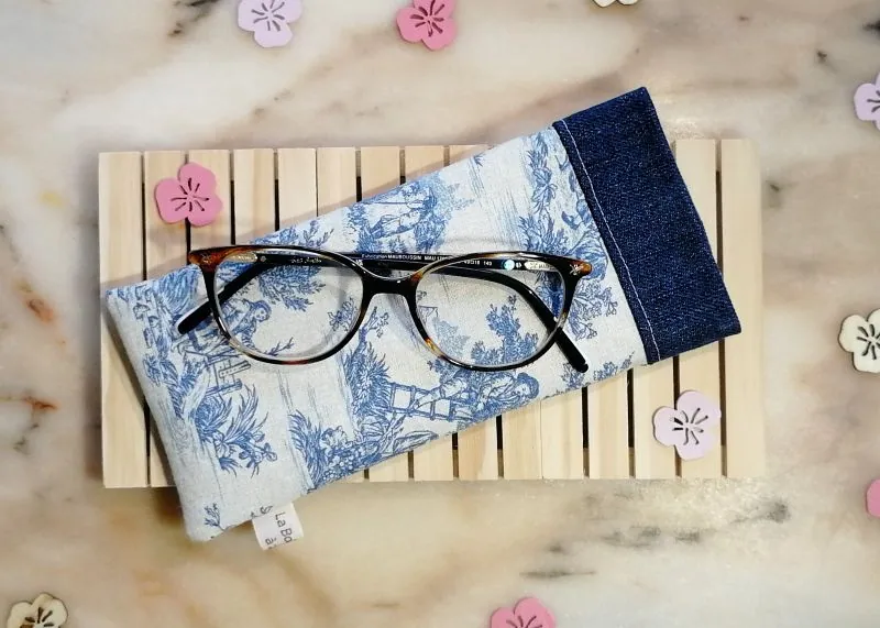 Étui à lunettes toile de Jouy