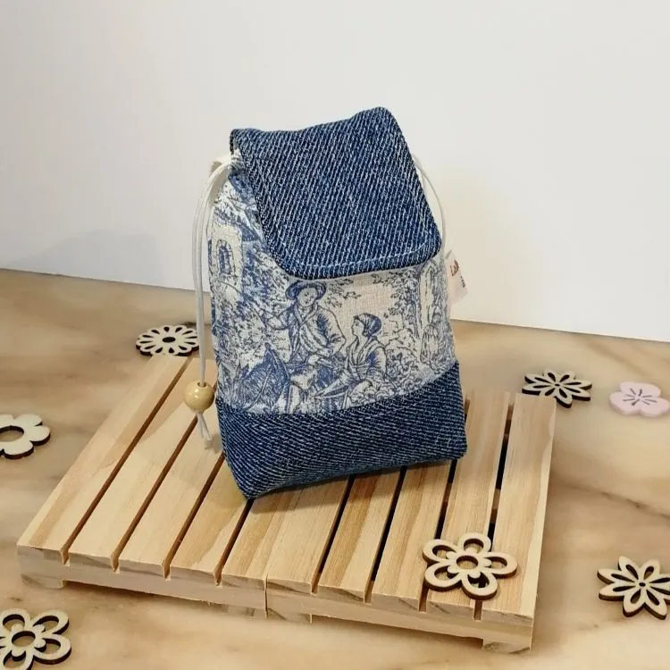 Mini-sac toile de Jouy