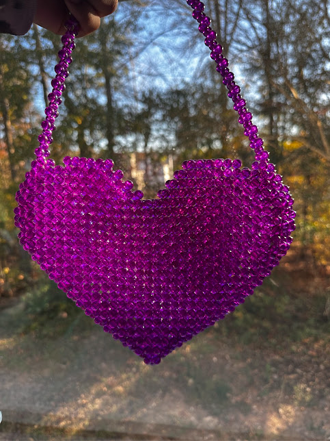 Small Beaded Heart Purse
