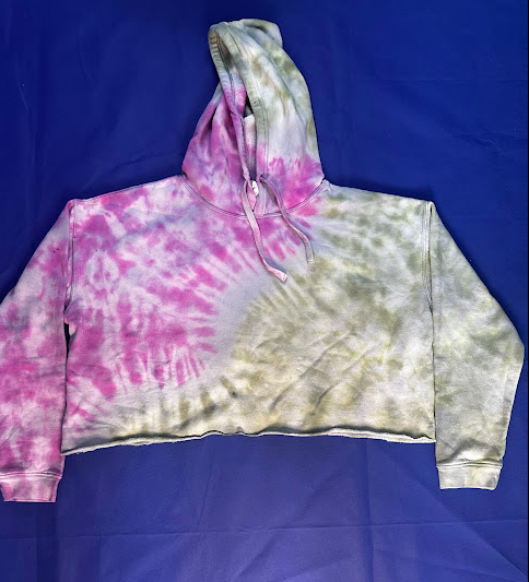 Color Split Cropped Hoodie