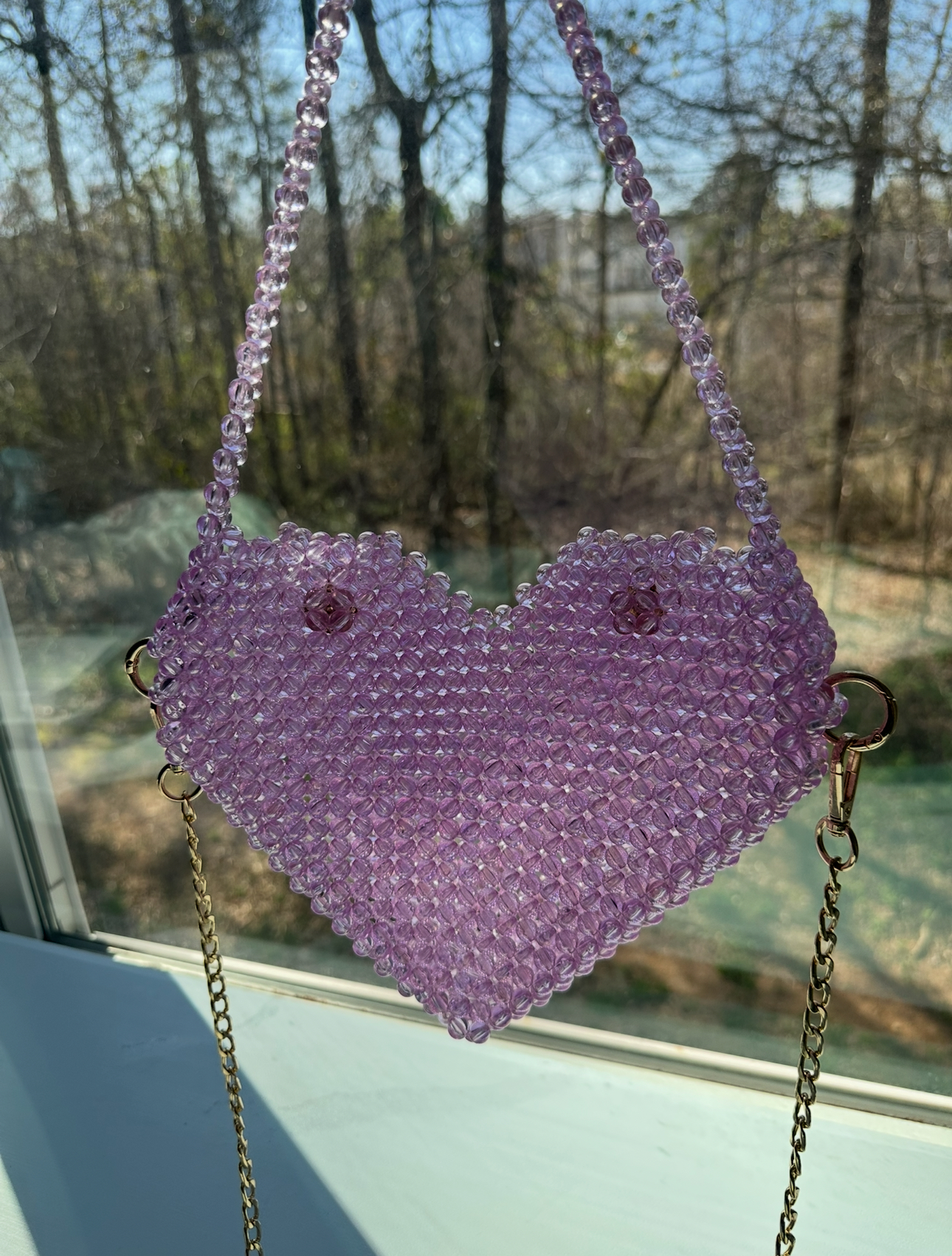 Small Beaded Heart Purse