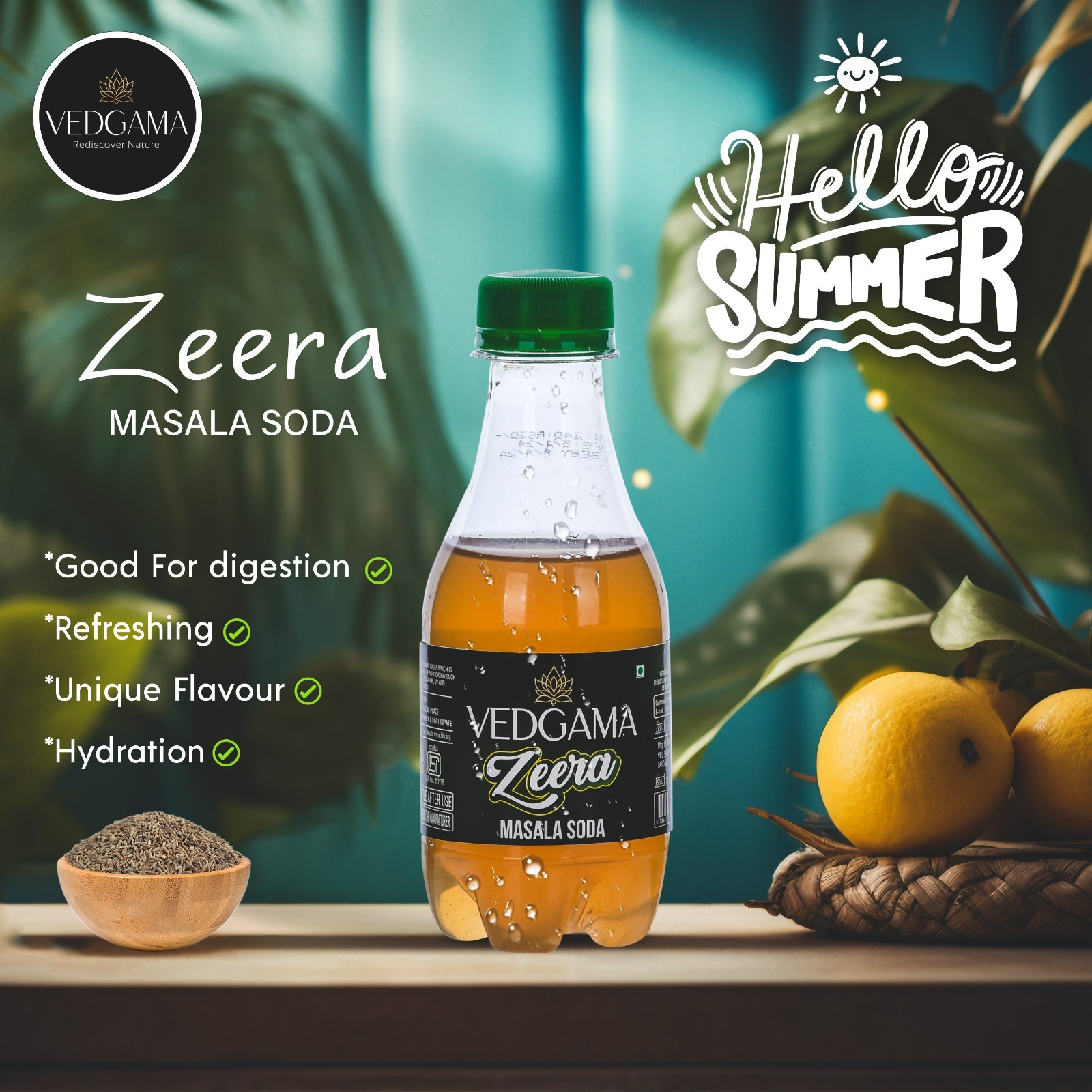 Vedgama Zeera Masala Soda - 180ML (Pack of 24)