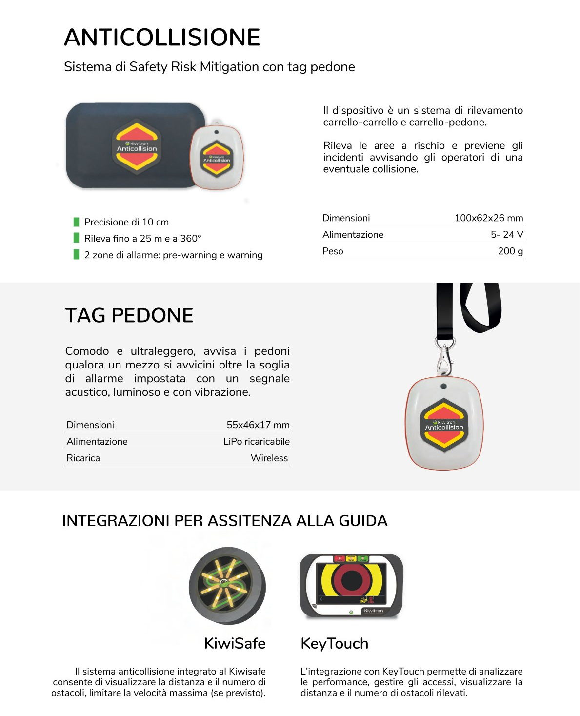 Accessori - Safety risk mitigation con tag pedone