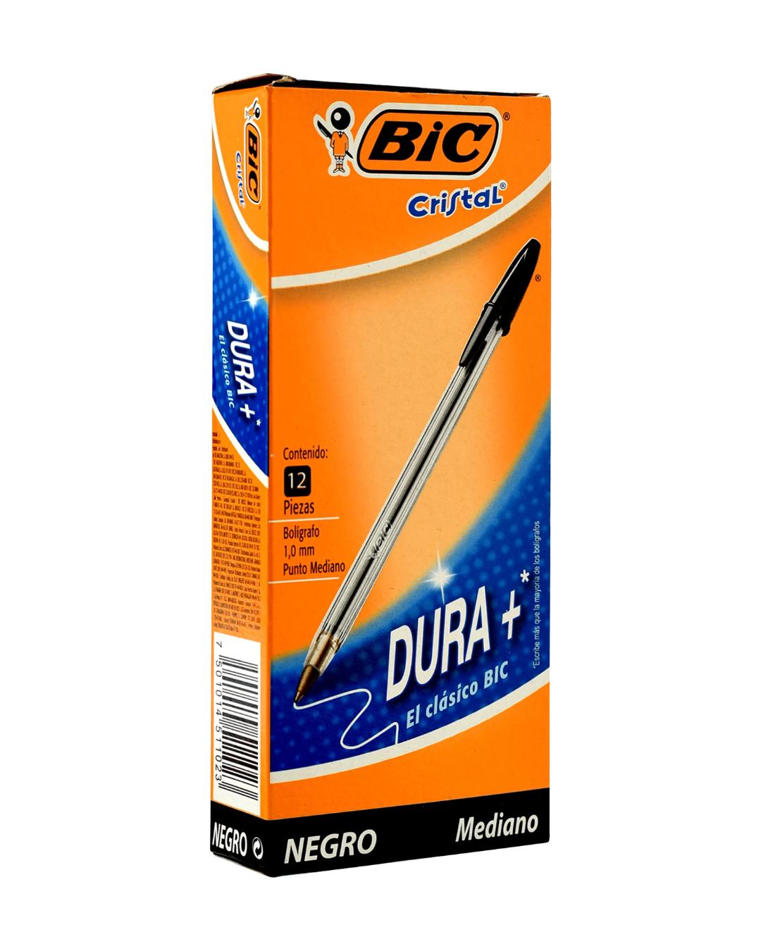 Bolígrafos BIC Cristal Dura+ Negro