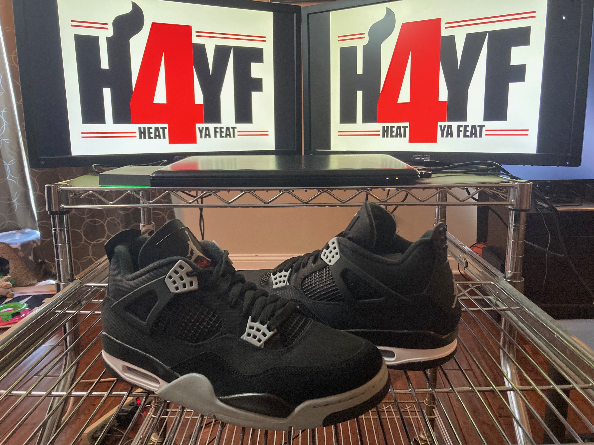 Air Jordan 4 "Black Canvas" Sz 12