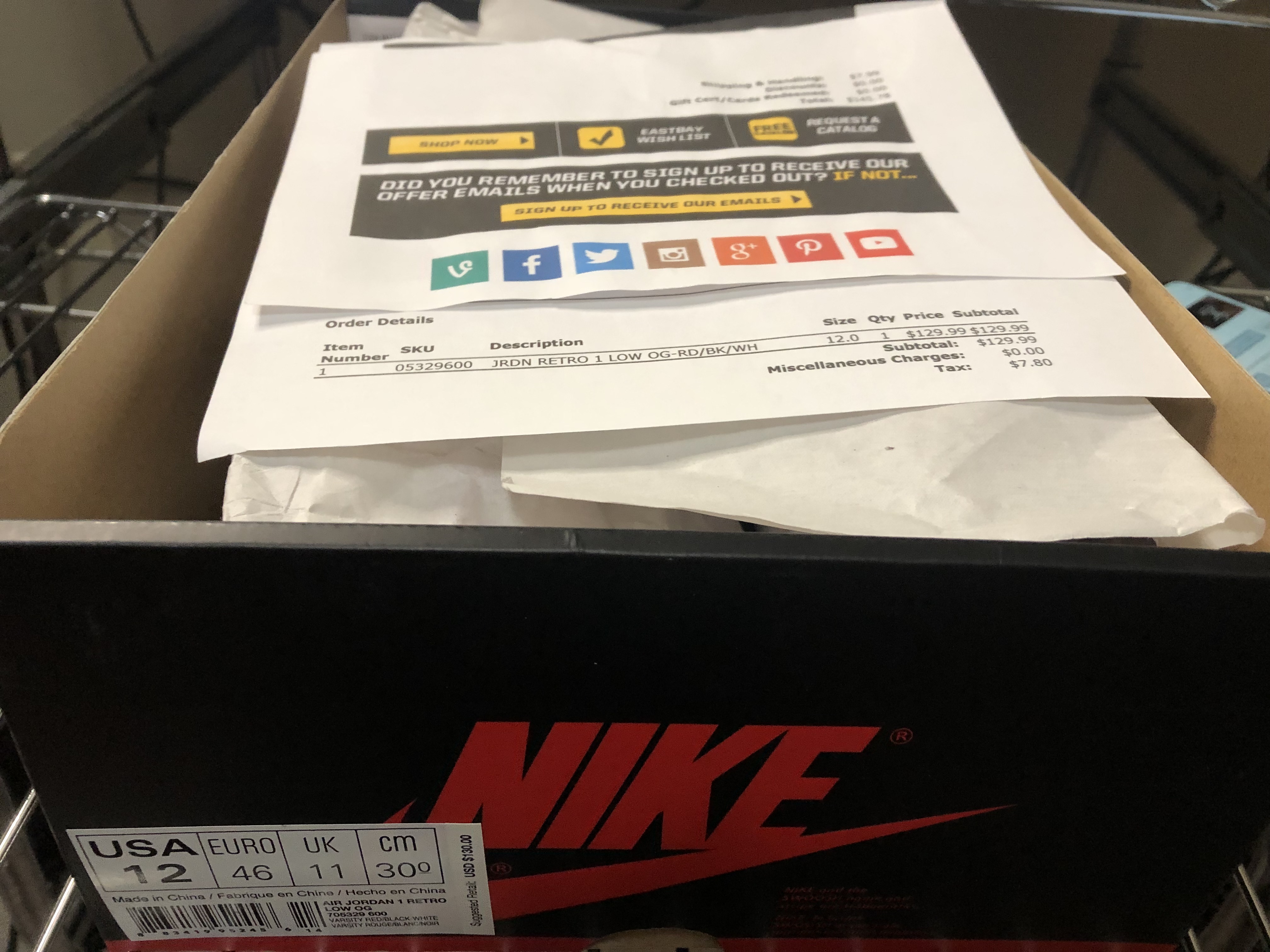Air Jordan 1 Retro Low "CHICAGO" 2016 Sz 12