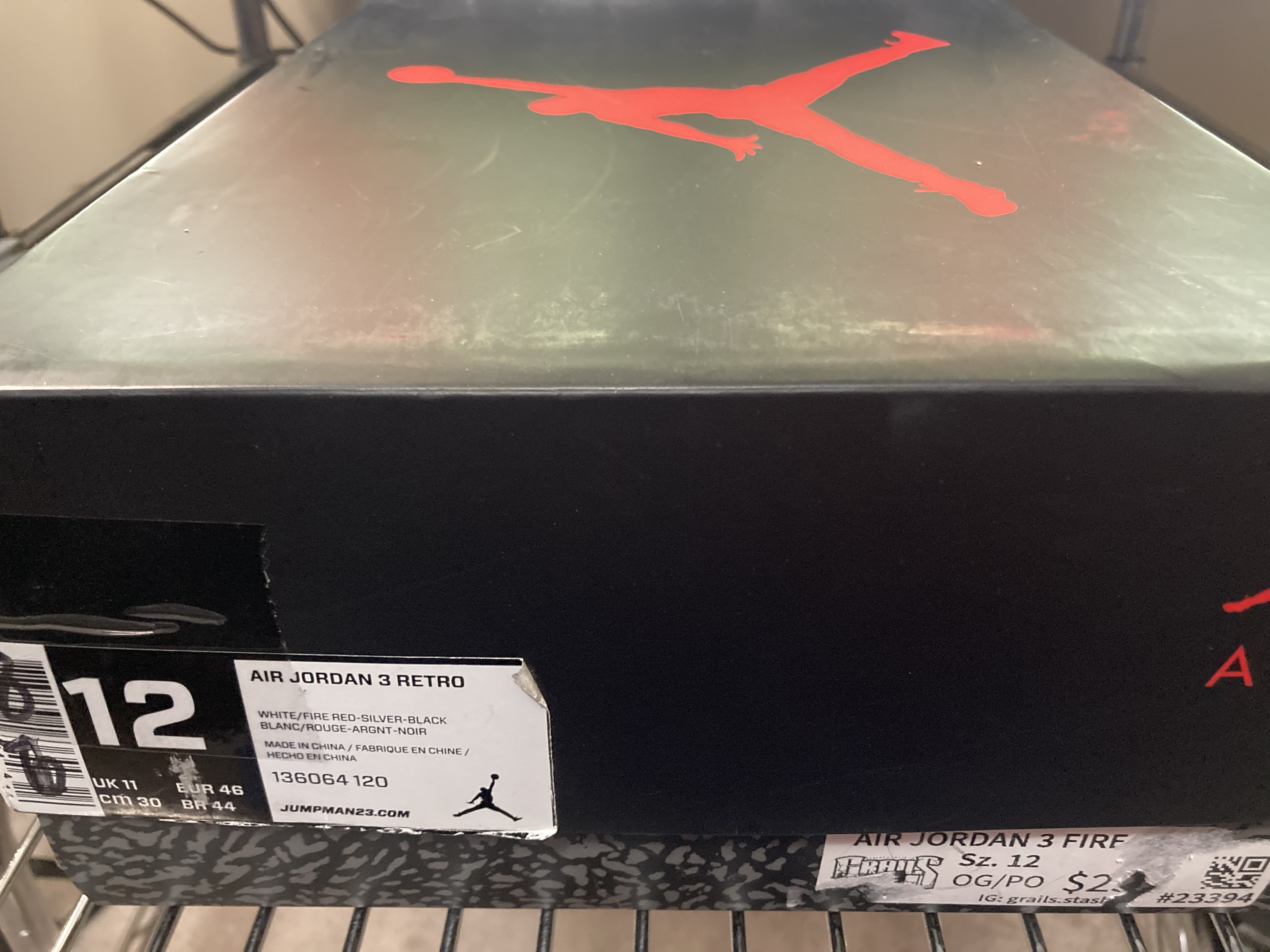 Air Jordan 3 “Fire Red” 2013 Sz 12