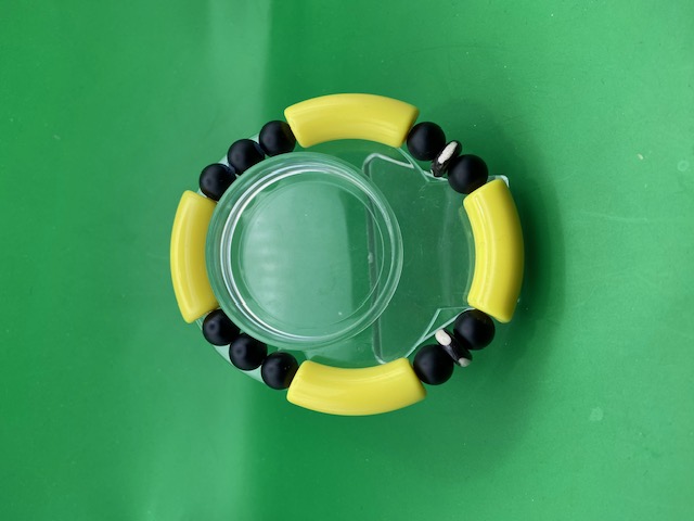 Yellow and Black Beaded Bracelet