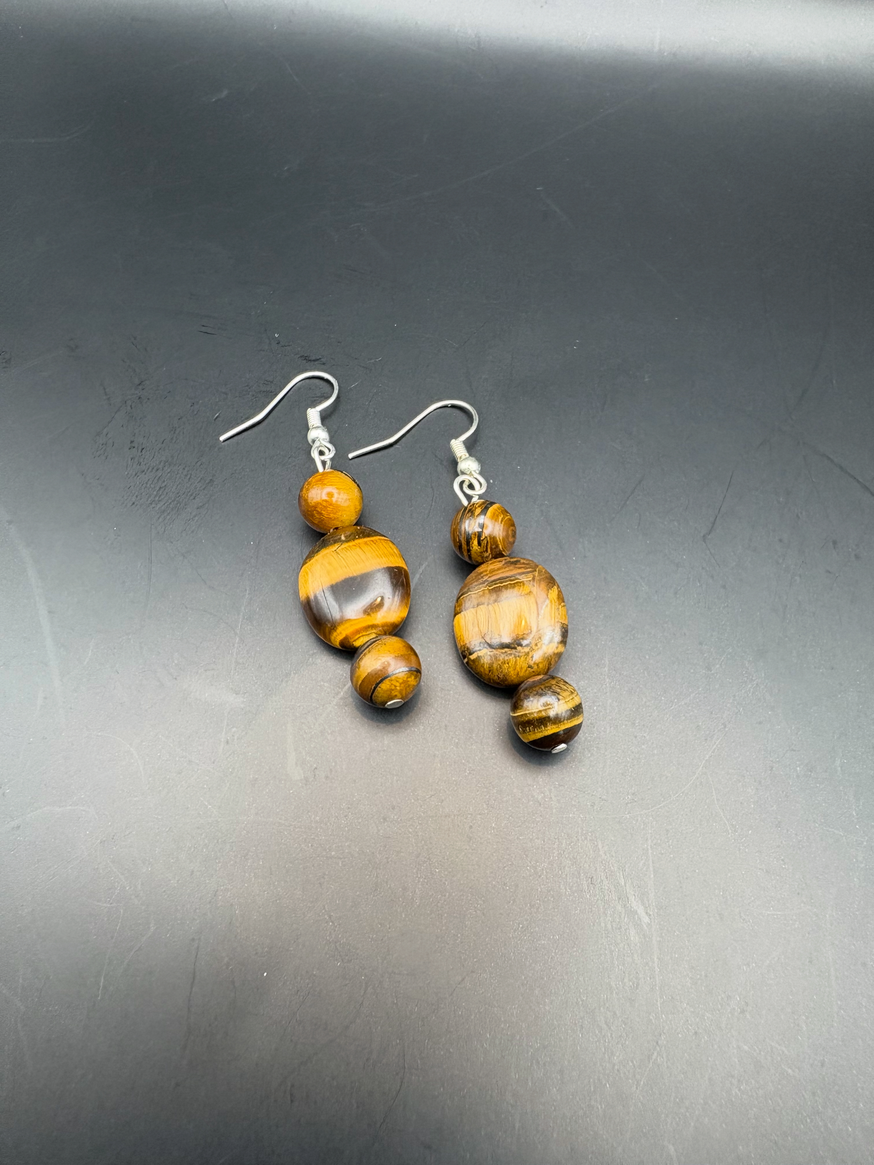 Tiger Eye Bead Earrings
