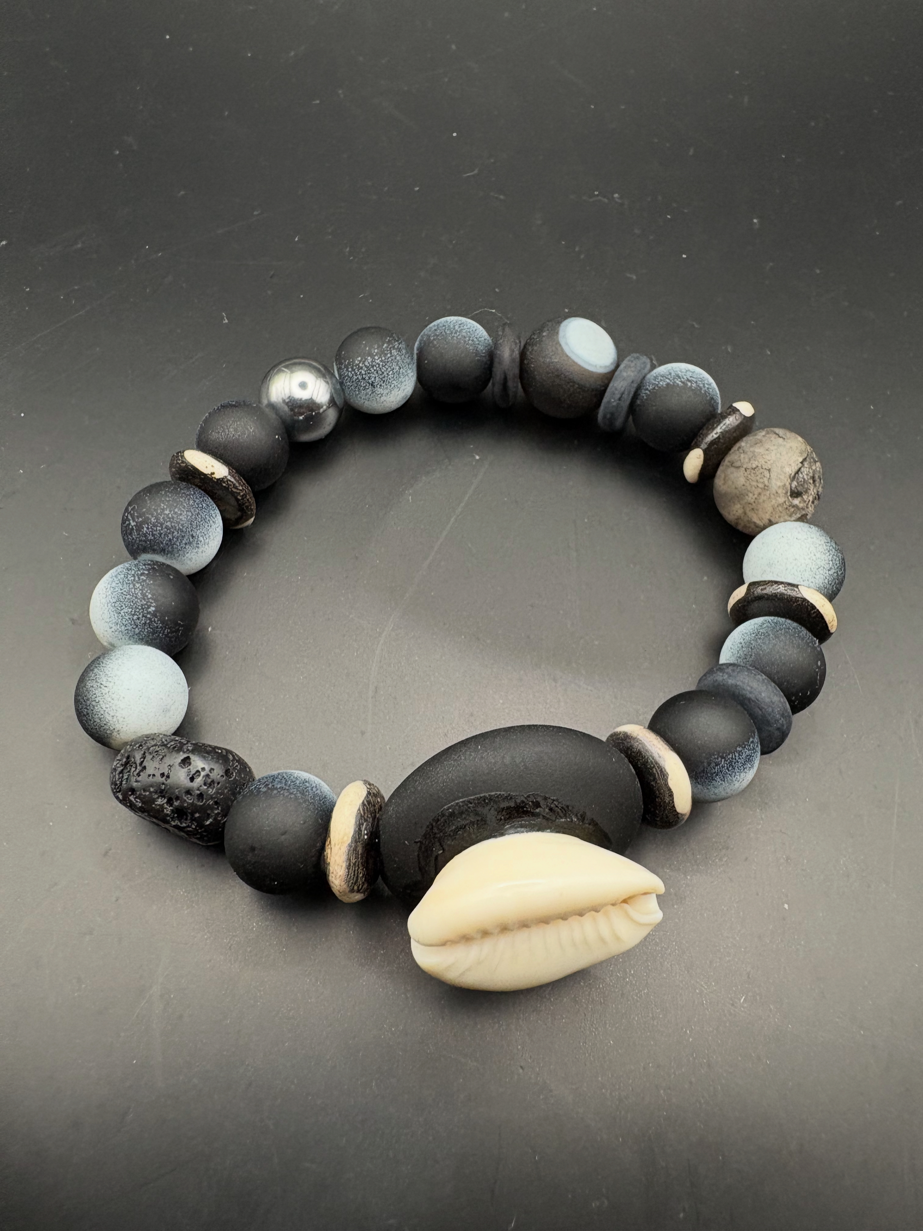 Handmade Cowrie Shell Bead Bracelet