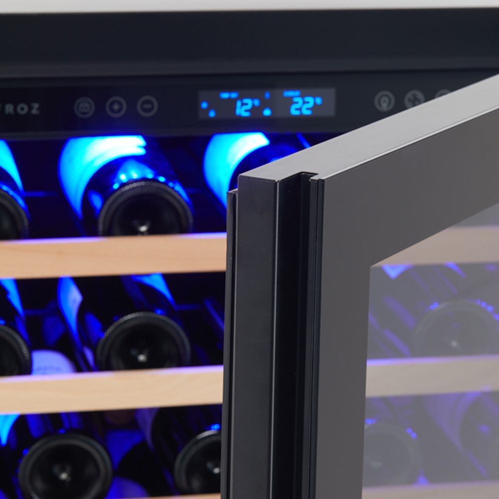 Cava Vinos Winefroz Simple Temperatura Puerta Vidrio Para 166 Botellas - Left Hand