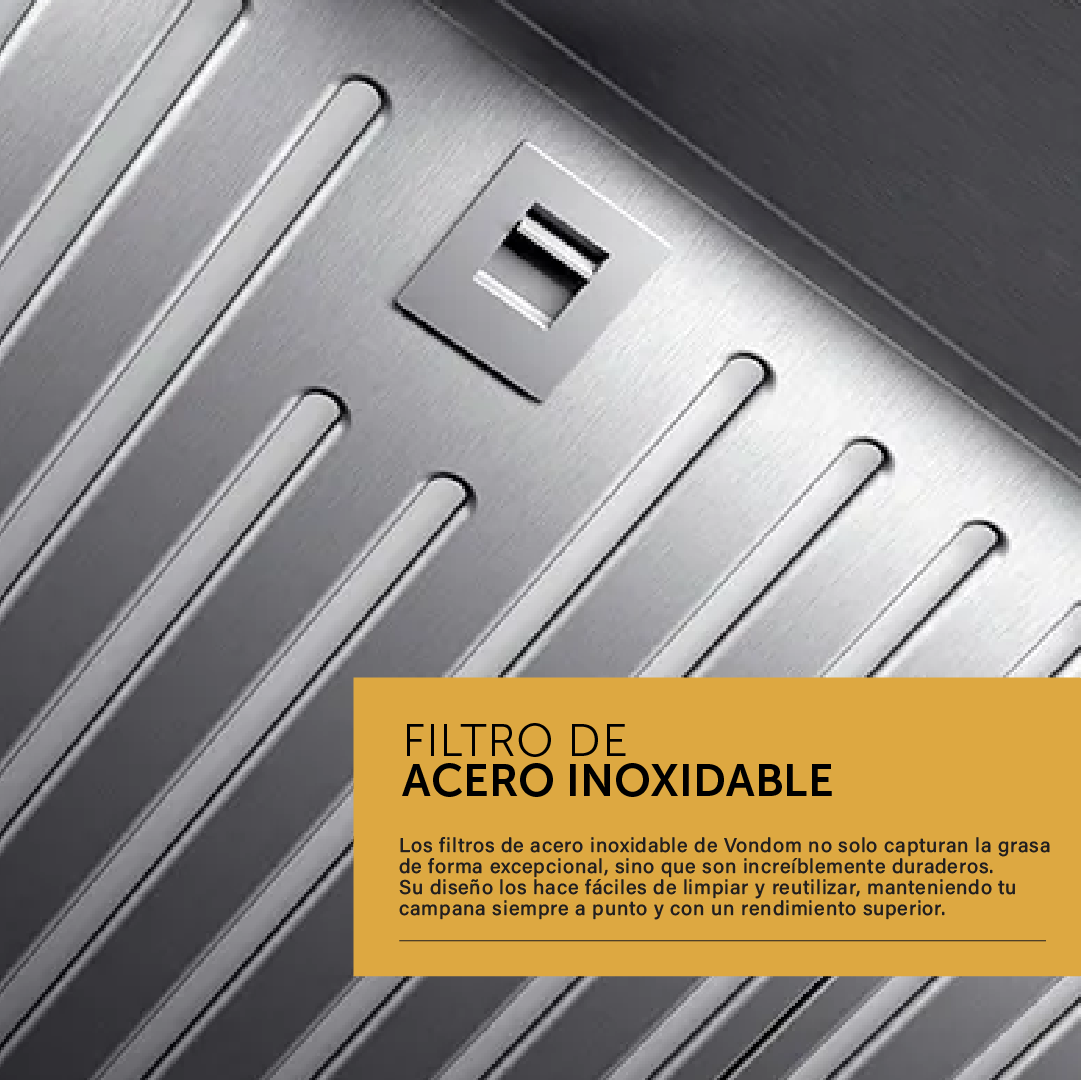 Campana De Pared Vondom Acero Inoxidable Negro - 90 Cm