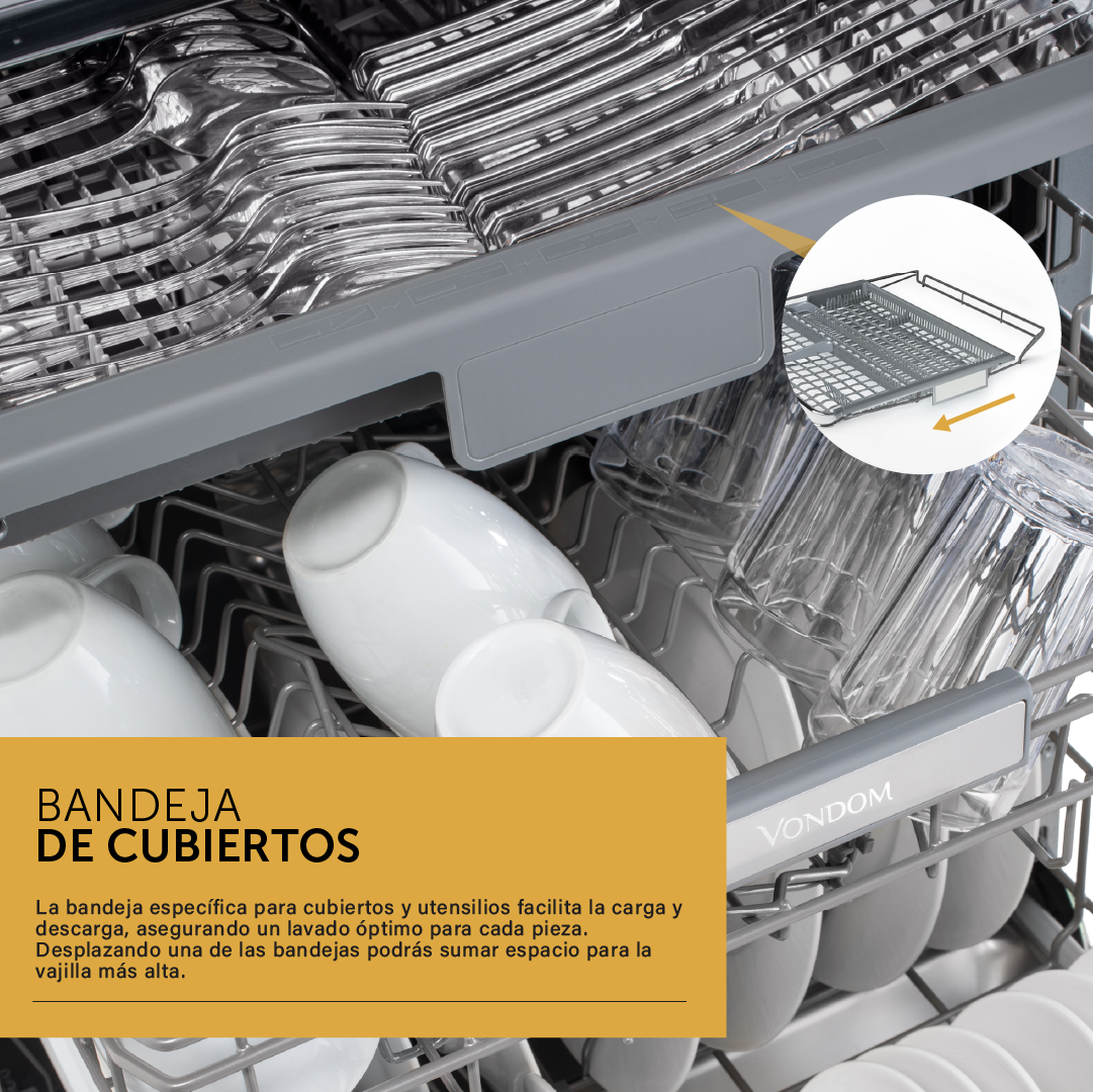 Lavavajillas Panelable Vondom 14 Cubiertos - Color Gris