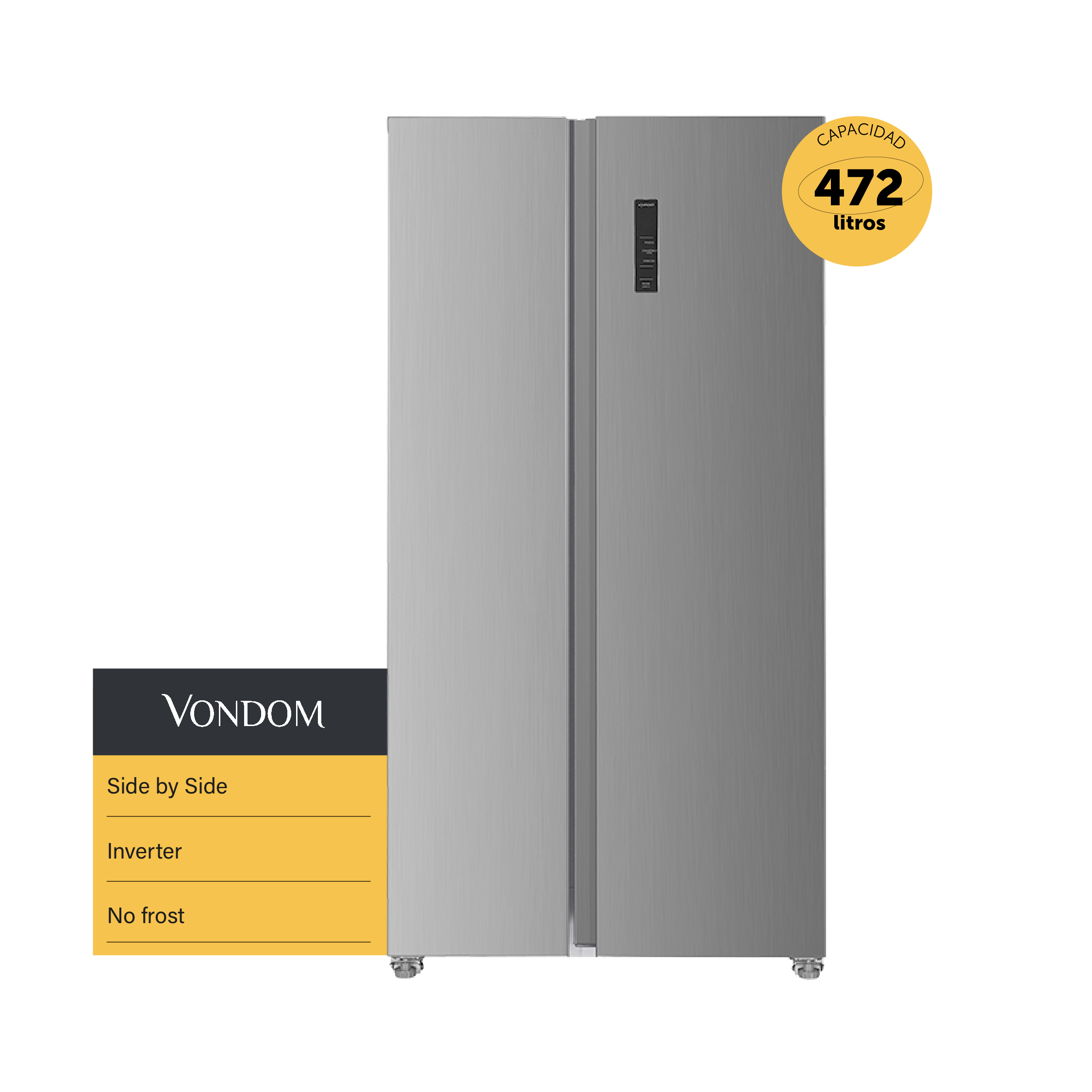 Heladera Inverter No Frost Vondom Acero Inoxidable - 472 L