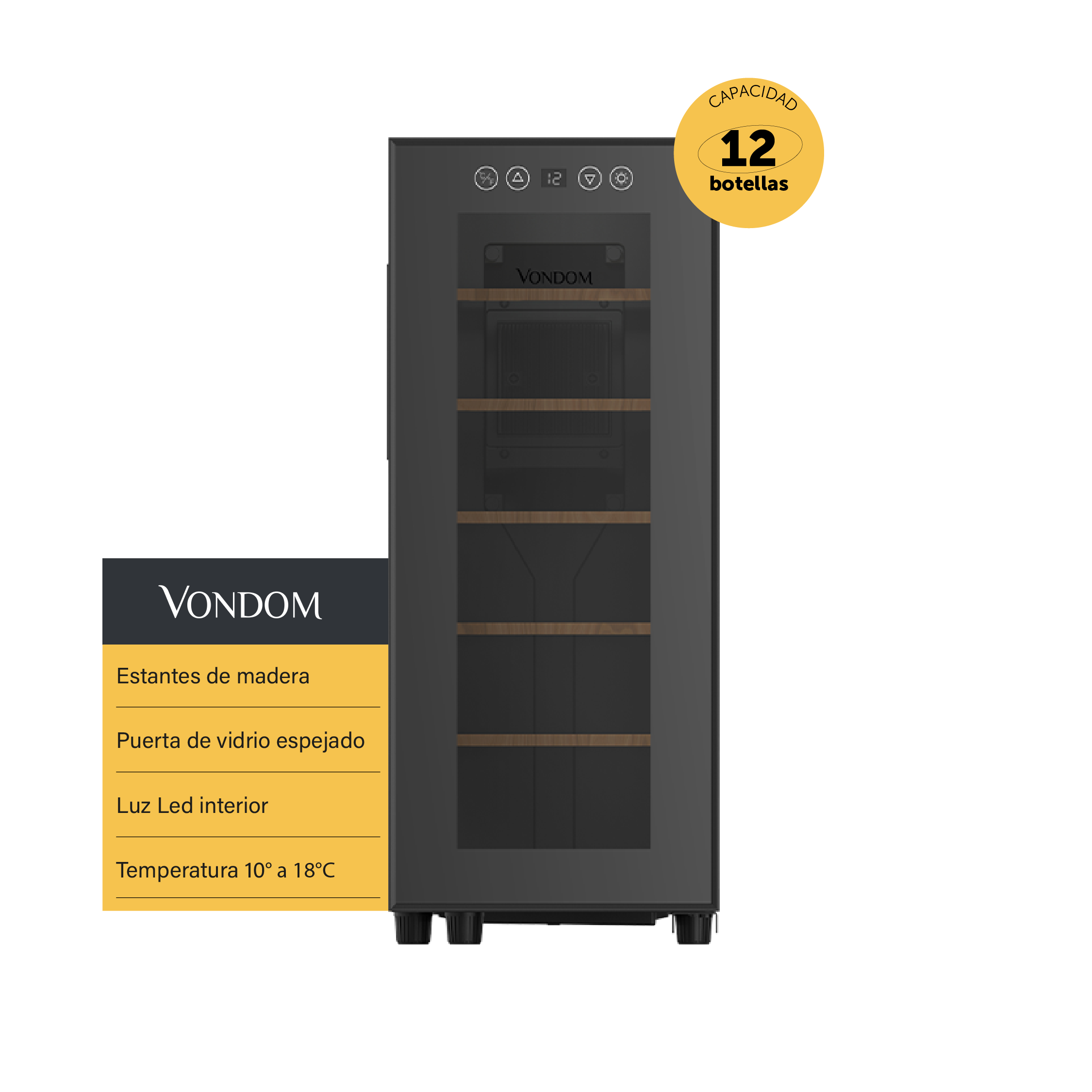 Cava De Vinos Vondom Para 12 Botellas - Con Estantes De Madera (Outlet)