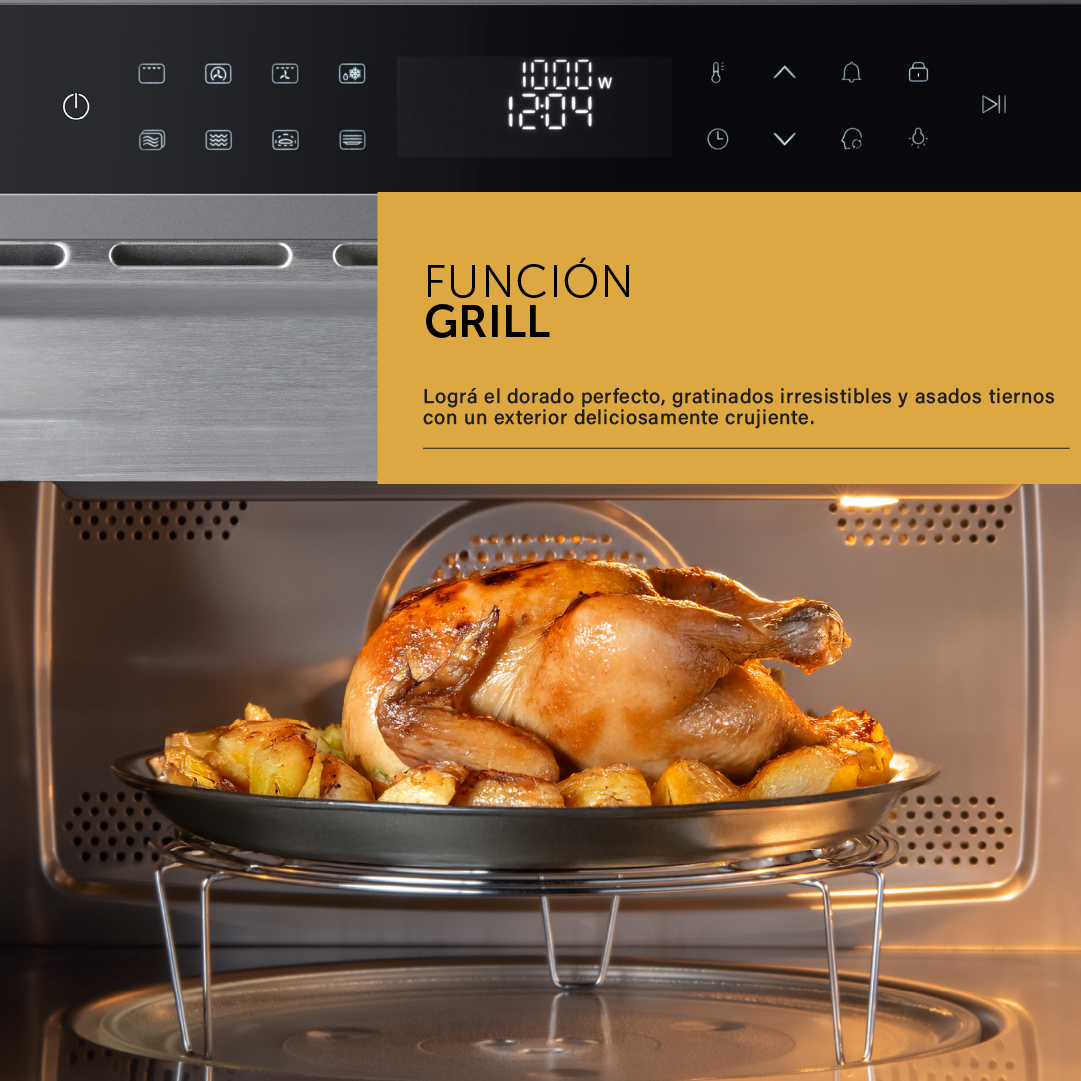 Horno Microondas Eléctrico Empotrable Vondom Color Negro 60 Cm - 38 L