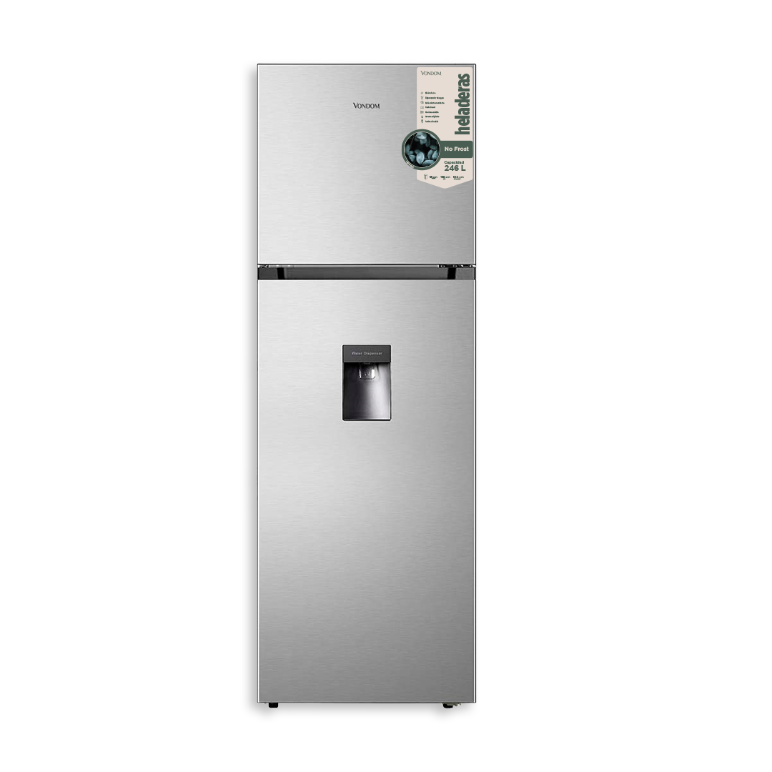 Heladera No Frost Vondom Con Dispenser De Agua 246 L - Color Acero inoxidable
