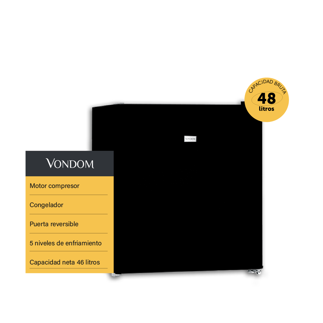 Heladera Bajo Mesada Frigobar Vondom Negro - 48 L