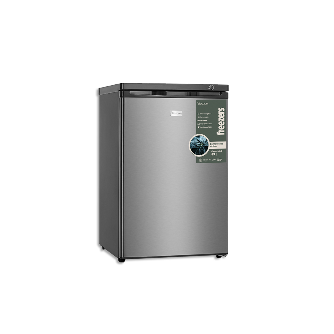 Freezer Bajo Mesada Vondom Línea Acero 85 Litros - Color Plateado