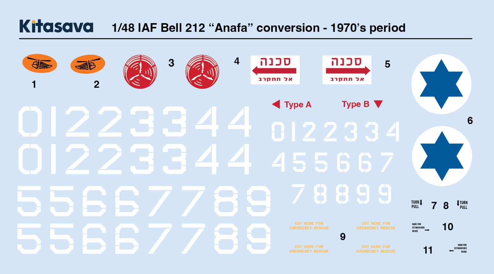 IAF Bell-212 Anafa (Early) Decals 