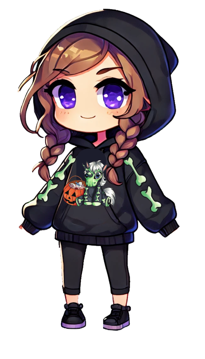 Hoodie - Baby Unicorn In A Skeleton Costume - Adult Size