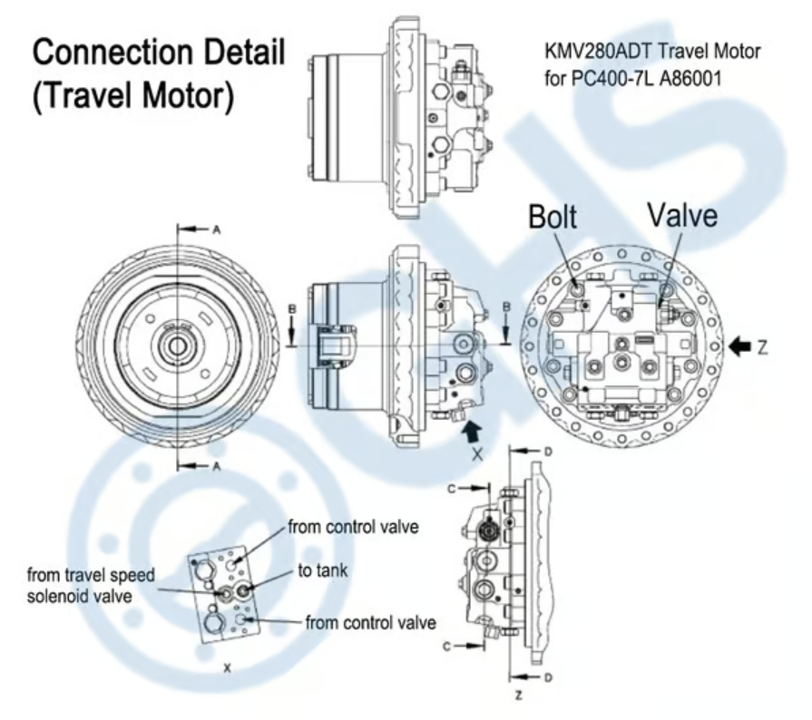 Final Drive Motor for Fiat Kobelco E195B Excavator | Travel Motor GHS-AA317