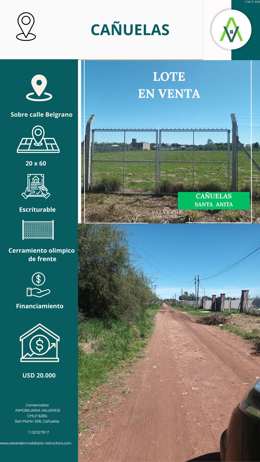 LOTE EN CAÑUELAS /SANTA ANITA