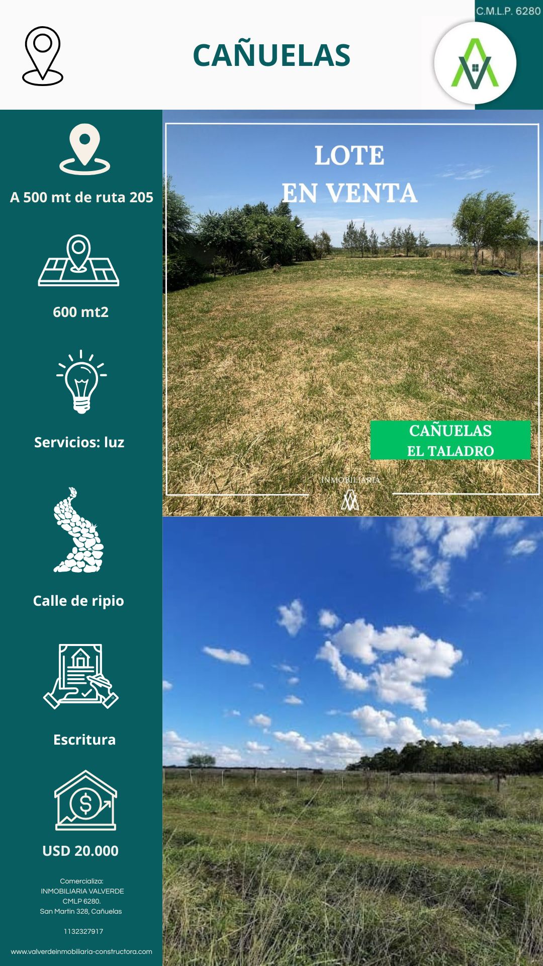 Lote en El Taladro Cañuelas