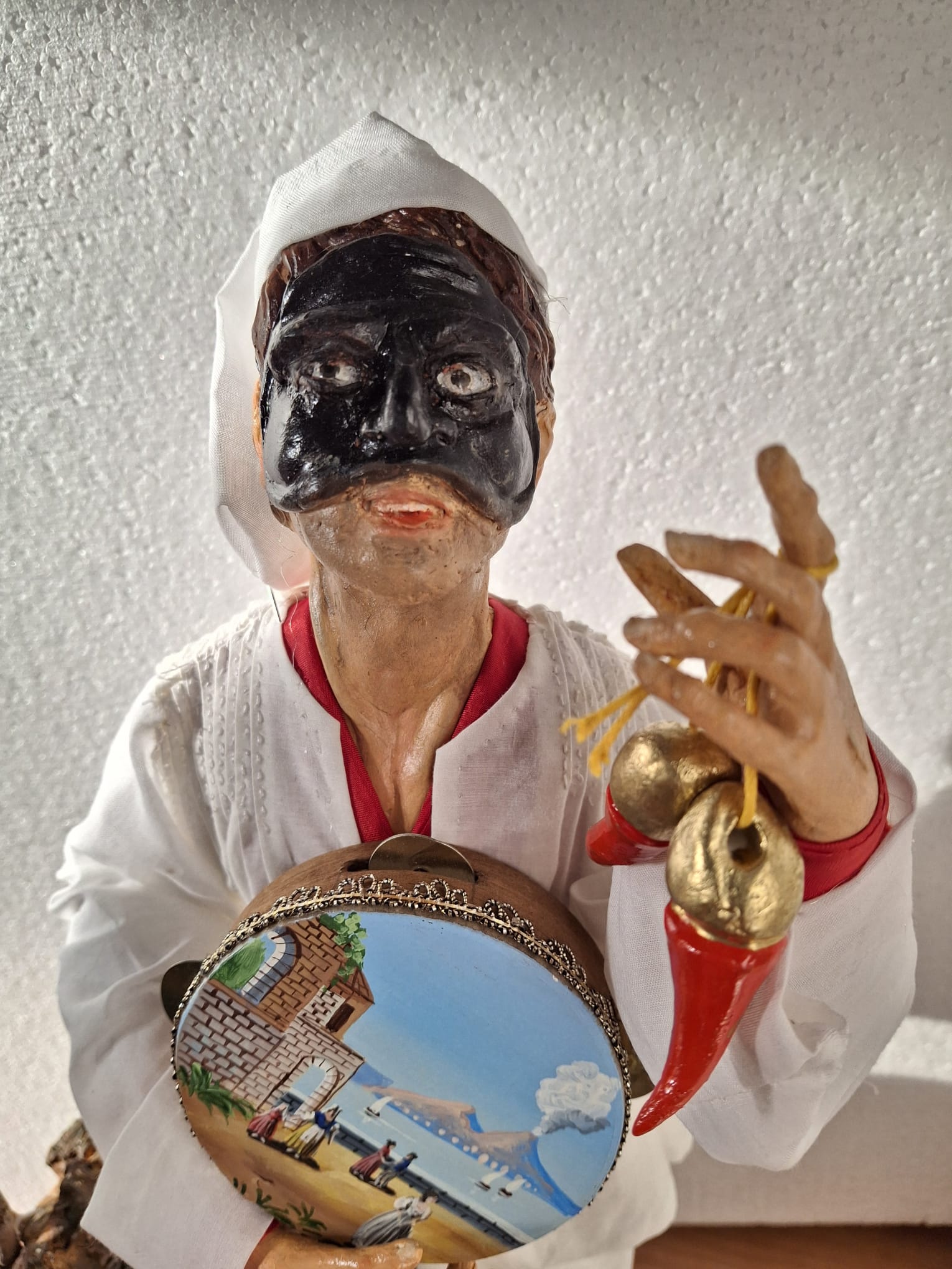 Pulcinella con Tamburello - Arte della Tradizione Napoletana