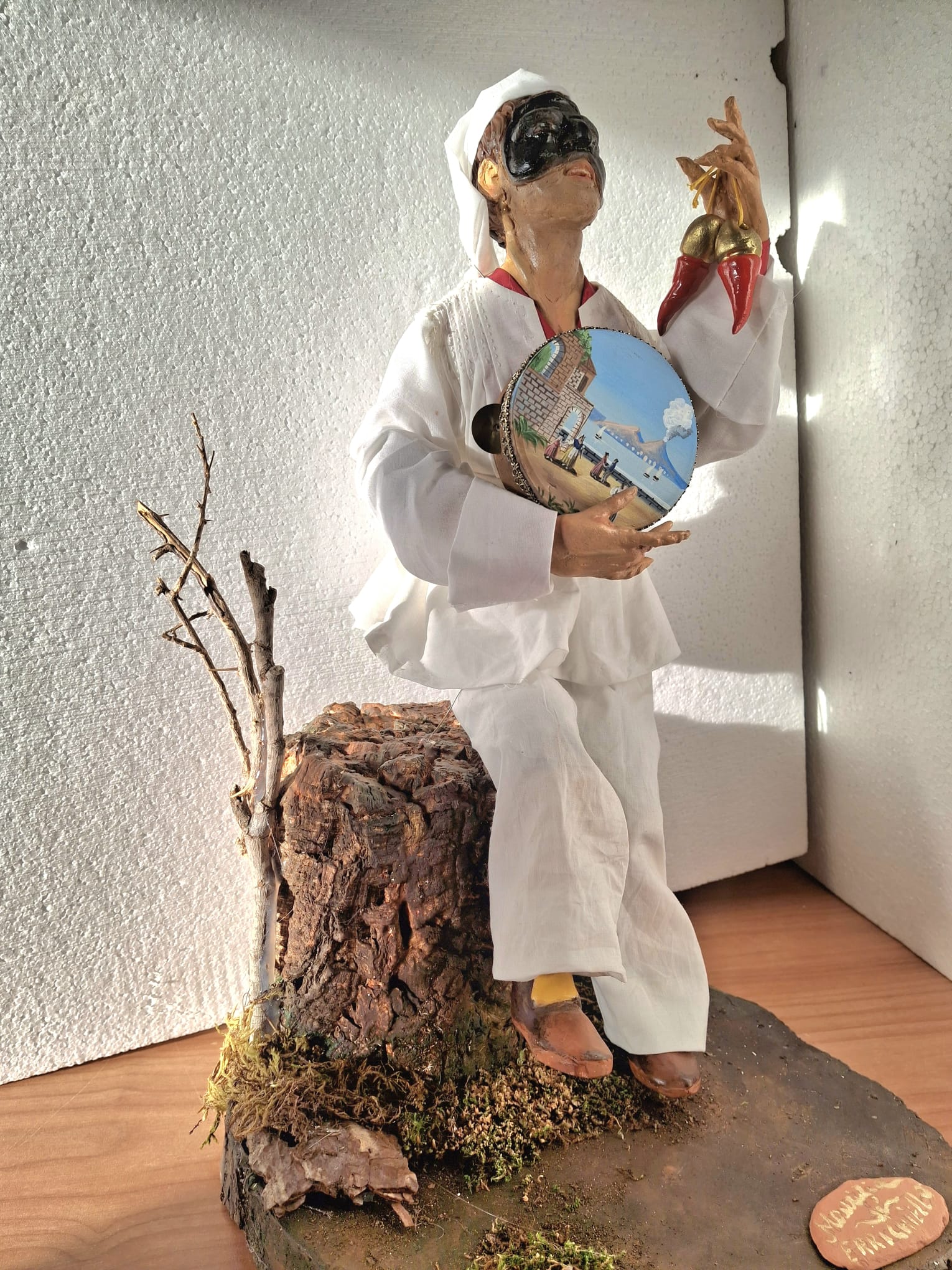 Pulcinella con Tamburello - Arte della Tradizione Napoletana