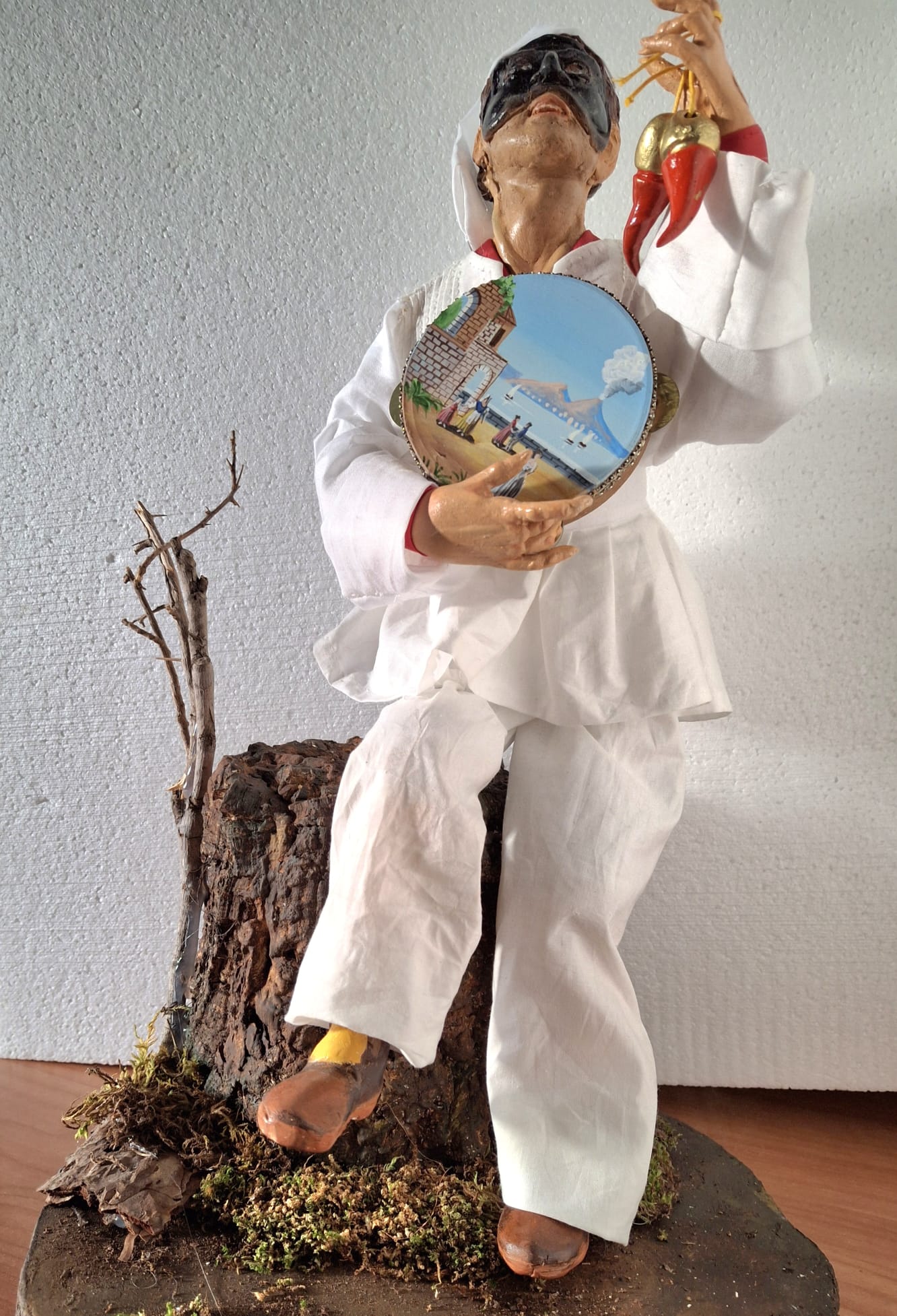 Pulcinella con Tamburello - Arte della Tradizione Napoletana