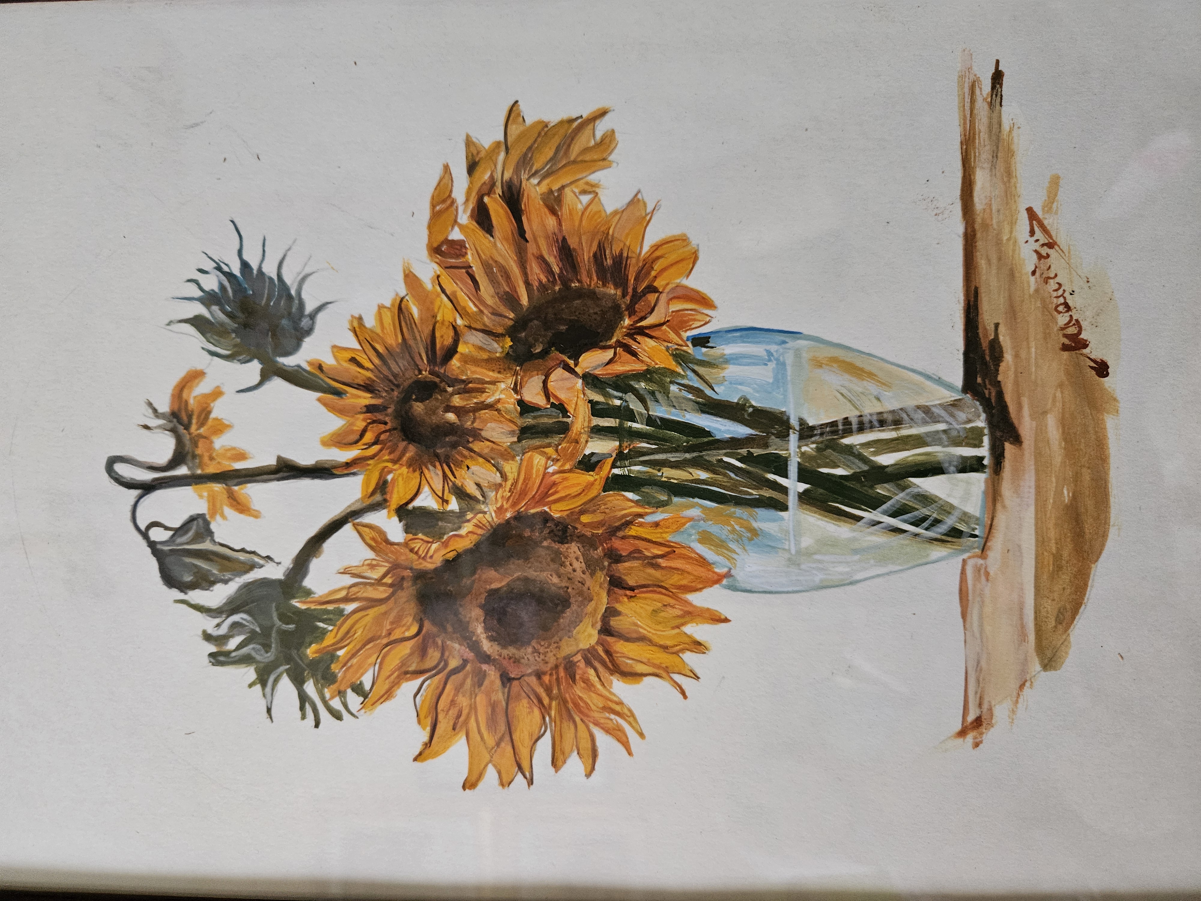 Girasoli al Sole - Natura Morta Dipinta a Mano