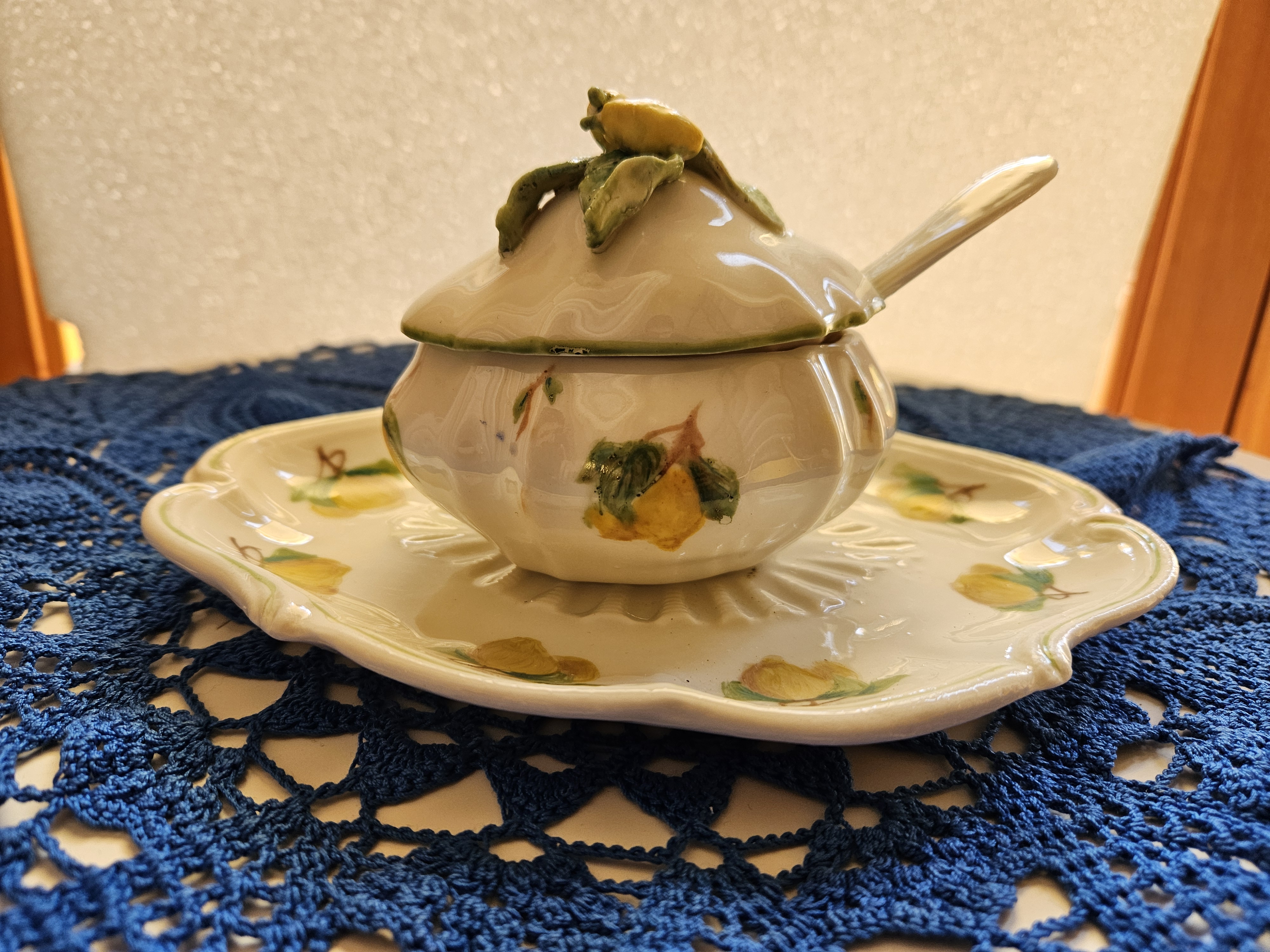 Salsiera/Zuccheriera in Porcellana con Limoni