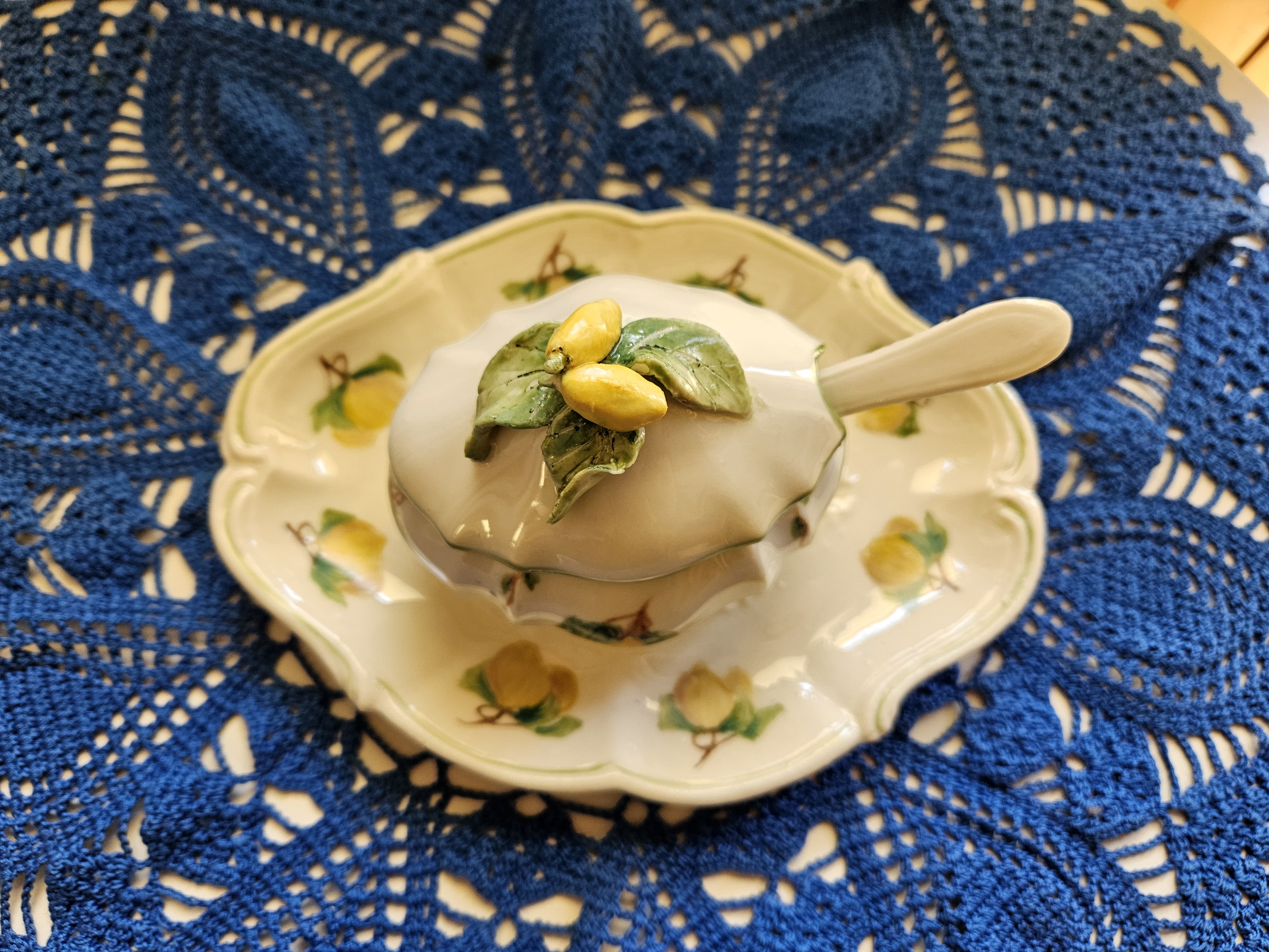 Salsiera/Zuccheriera in Porcellana con Limoni