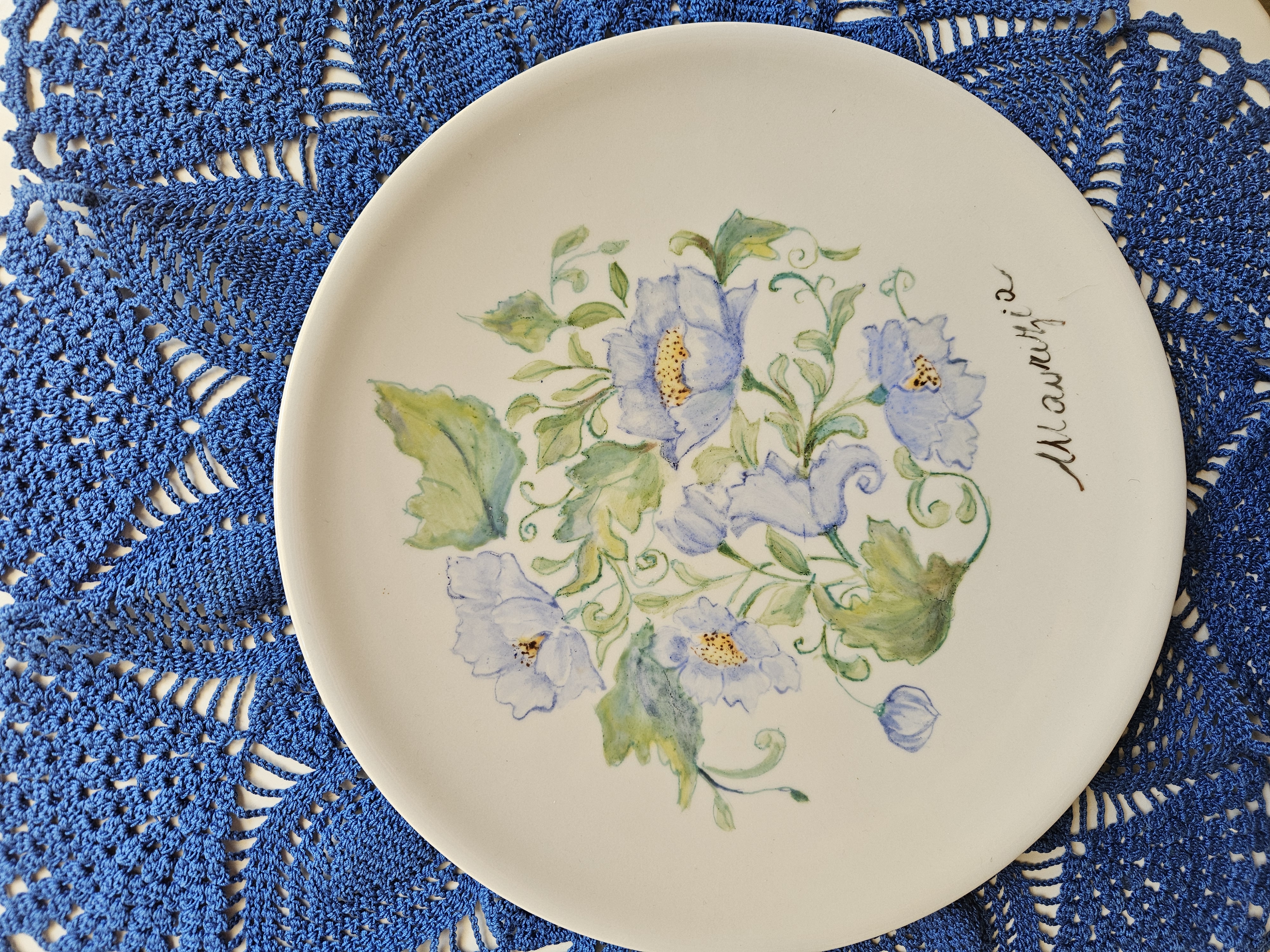 Piatto Decorativo “Boccioli Azzurri di Campo”