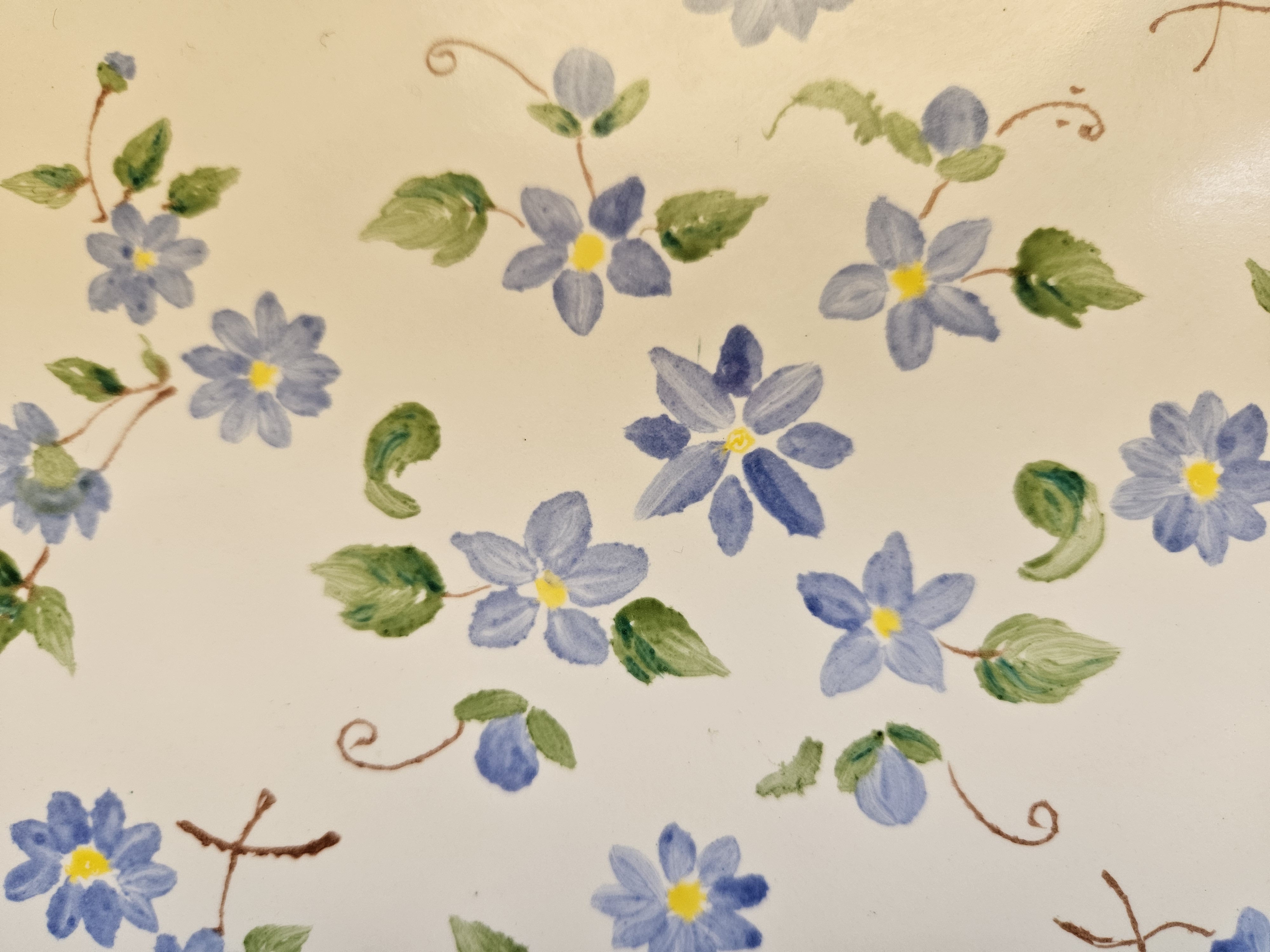 Mattonella Decorativa "Delicati Fiori di Campo Azzurri"