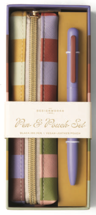 Ensemble stylo et pochette - Rayure audacieuse
