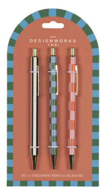 Un ensemble de 3 stylos Dopo - Stripes & Checks