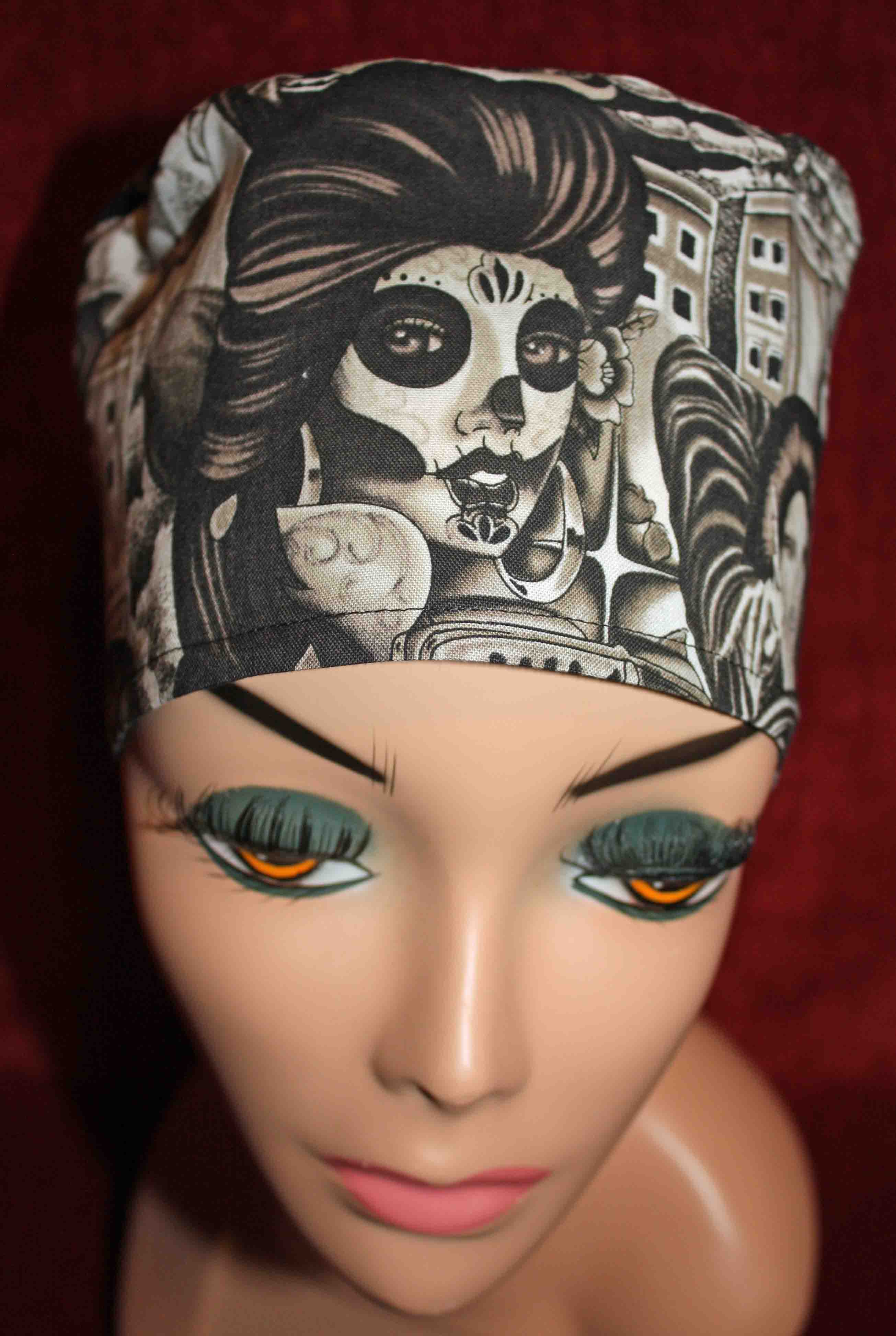 Handmade Day of the Dead Surgical/Scrub Cap