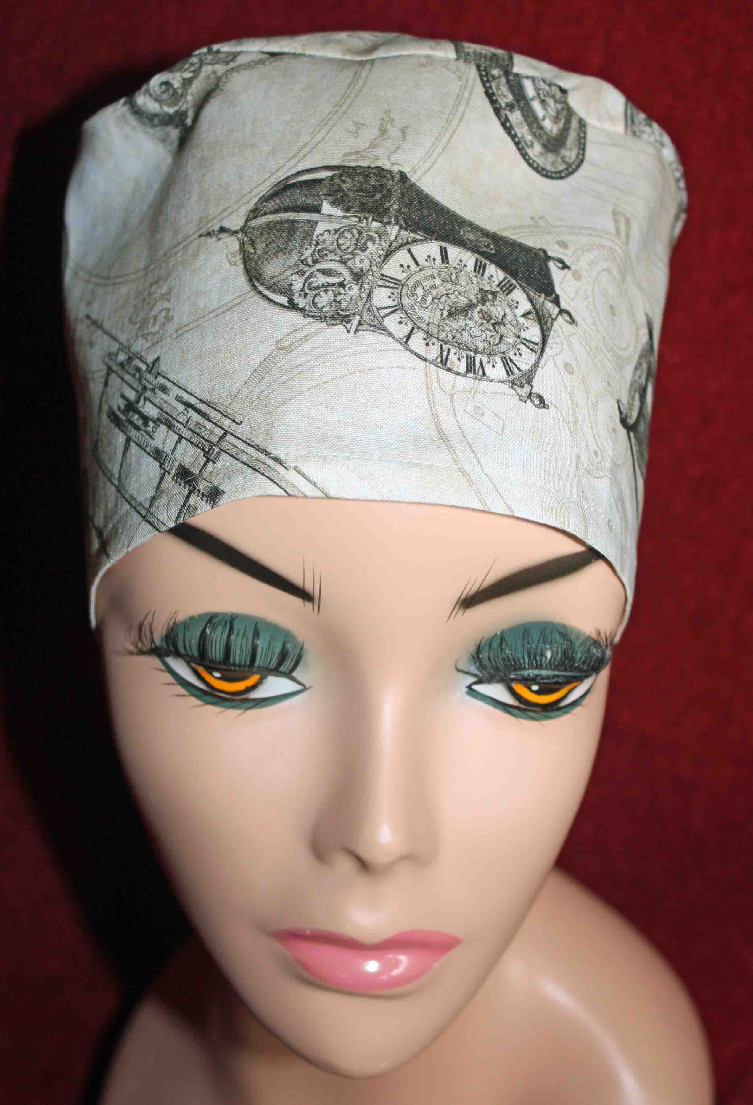 Handmade Steampunk Clocks Surgical/Scrub Cap
