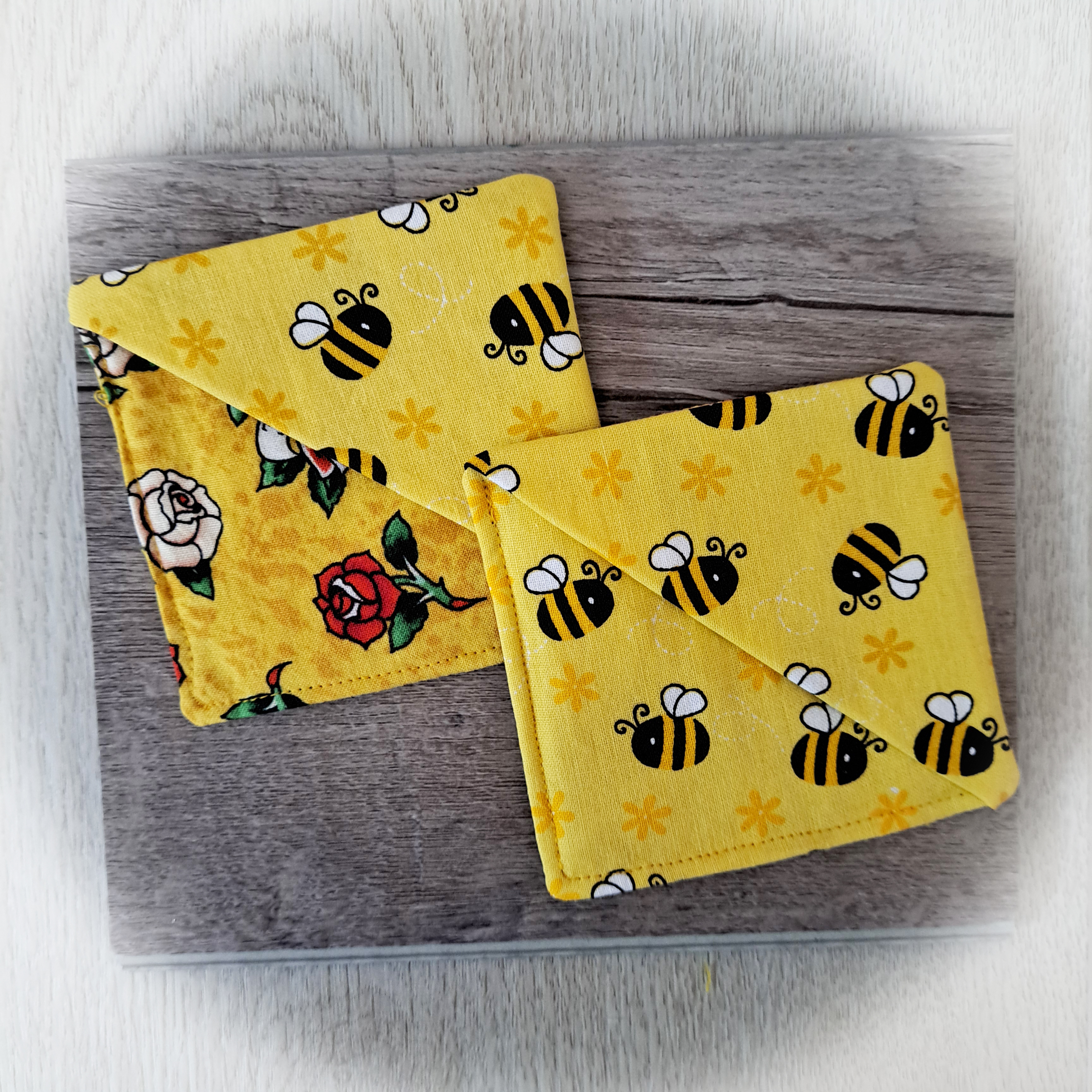 Handmade Fabric Corner Bookmark - Sunflower or Bee Fabric 