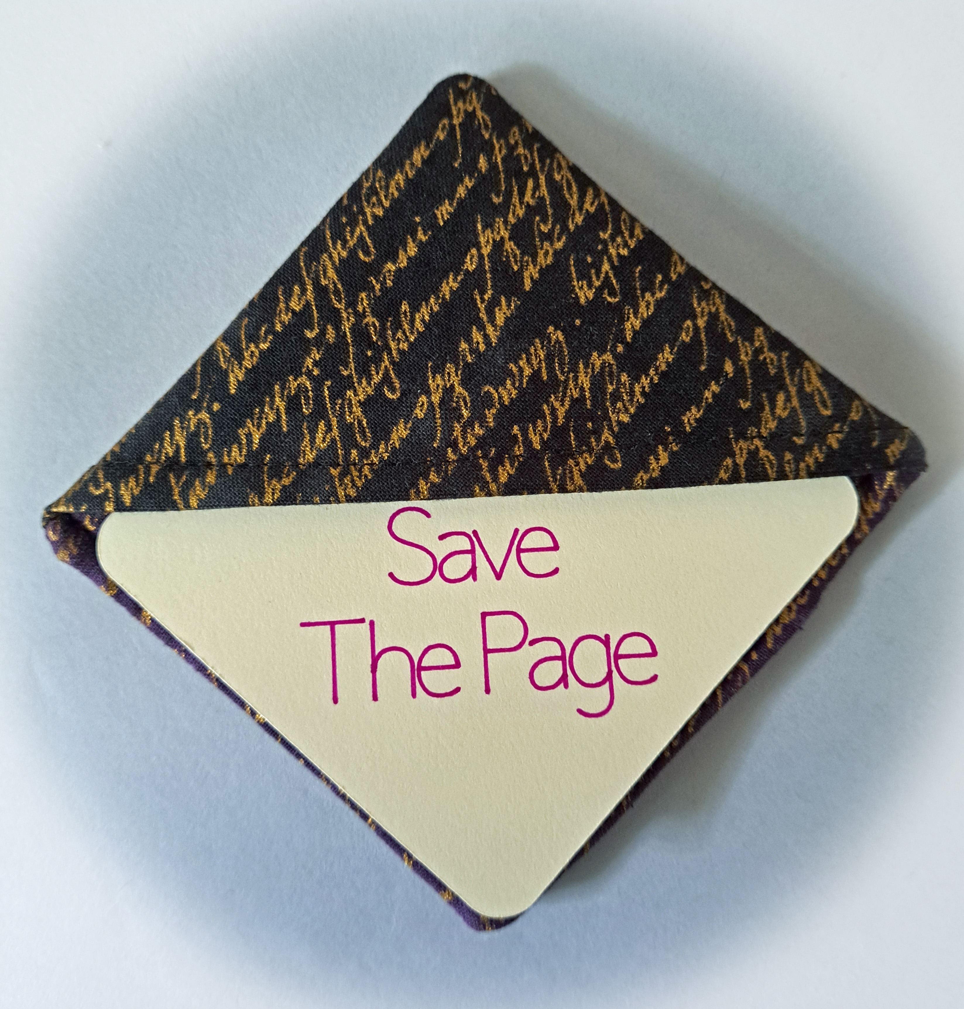 Handmade Fabric Corner Bookmark - Letters, Chemistry Elements or Coffee Time Fabric