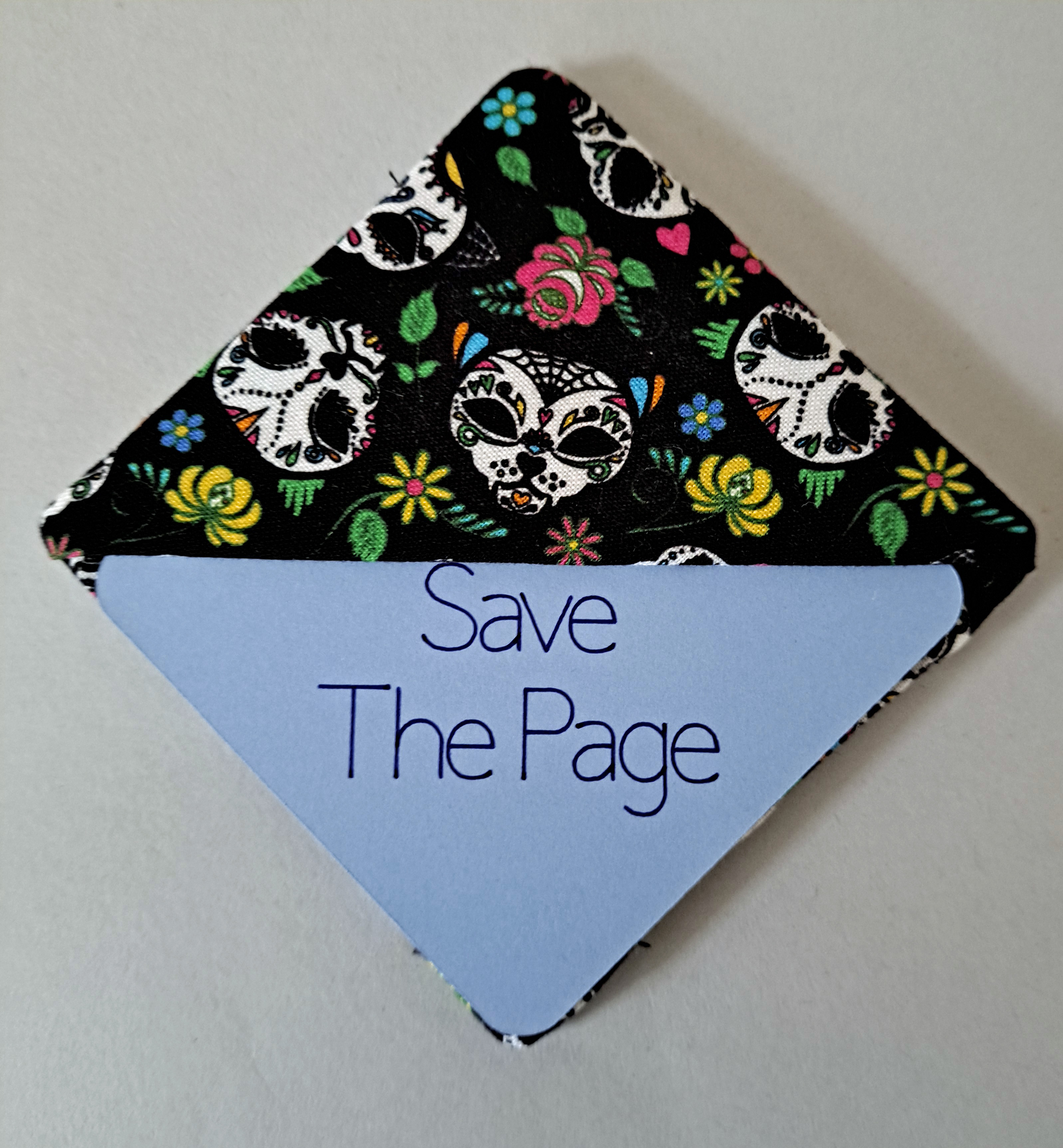 Handmade Fabric Corner Bookmark - Black or Orange Cat
