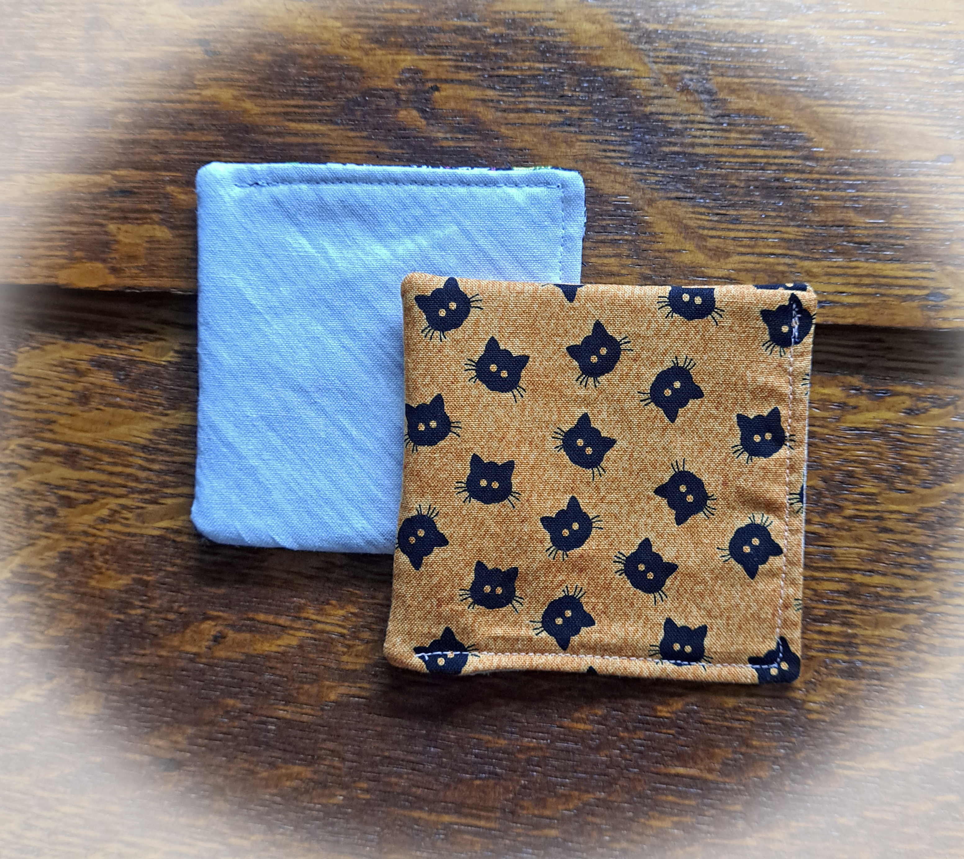 Handmade Fabric Corner Bookmark - Black or Orange Cat