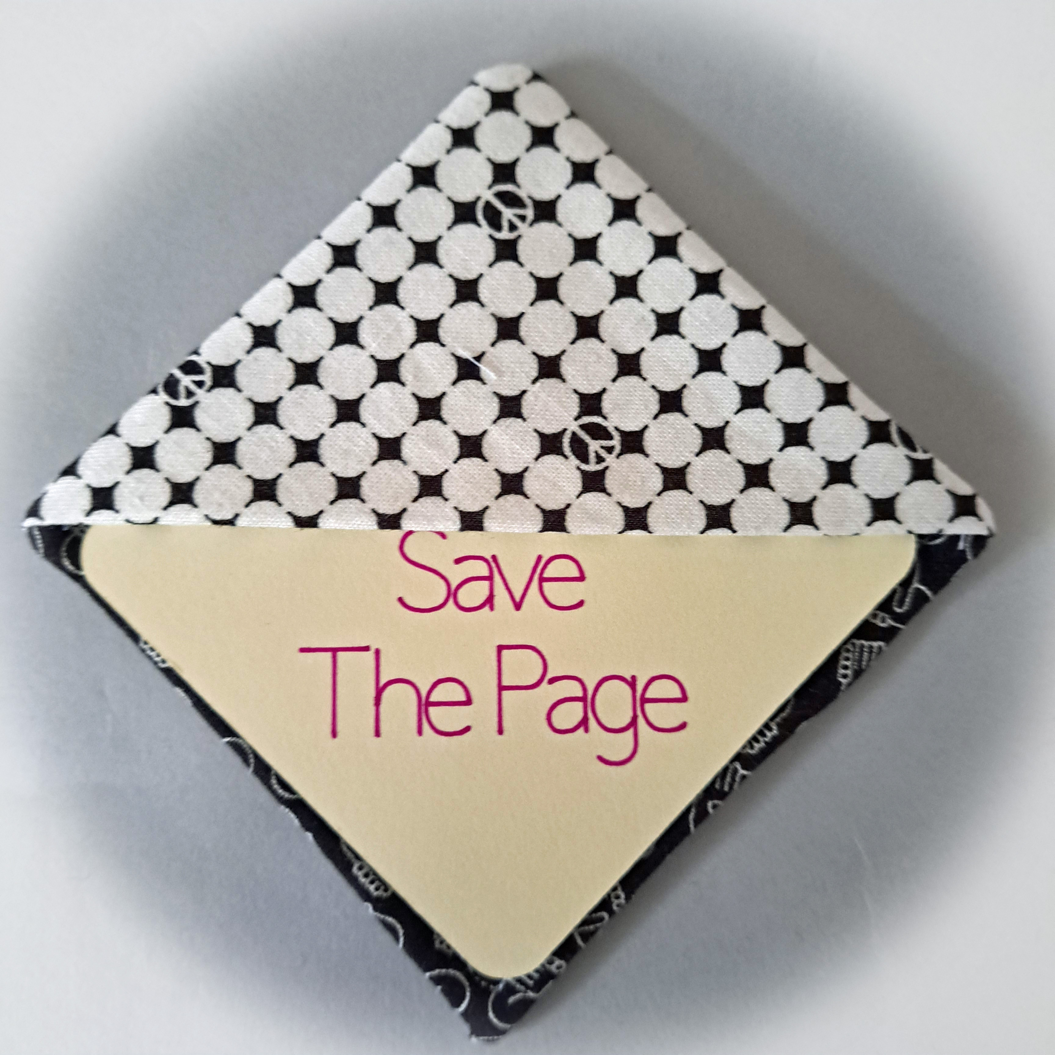 Handmade Fabric Corner Bookmark - Peace or United Fabric