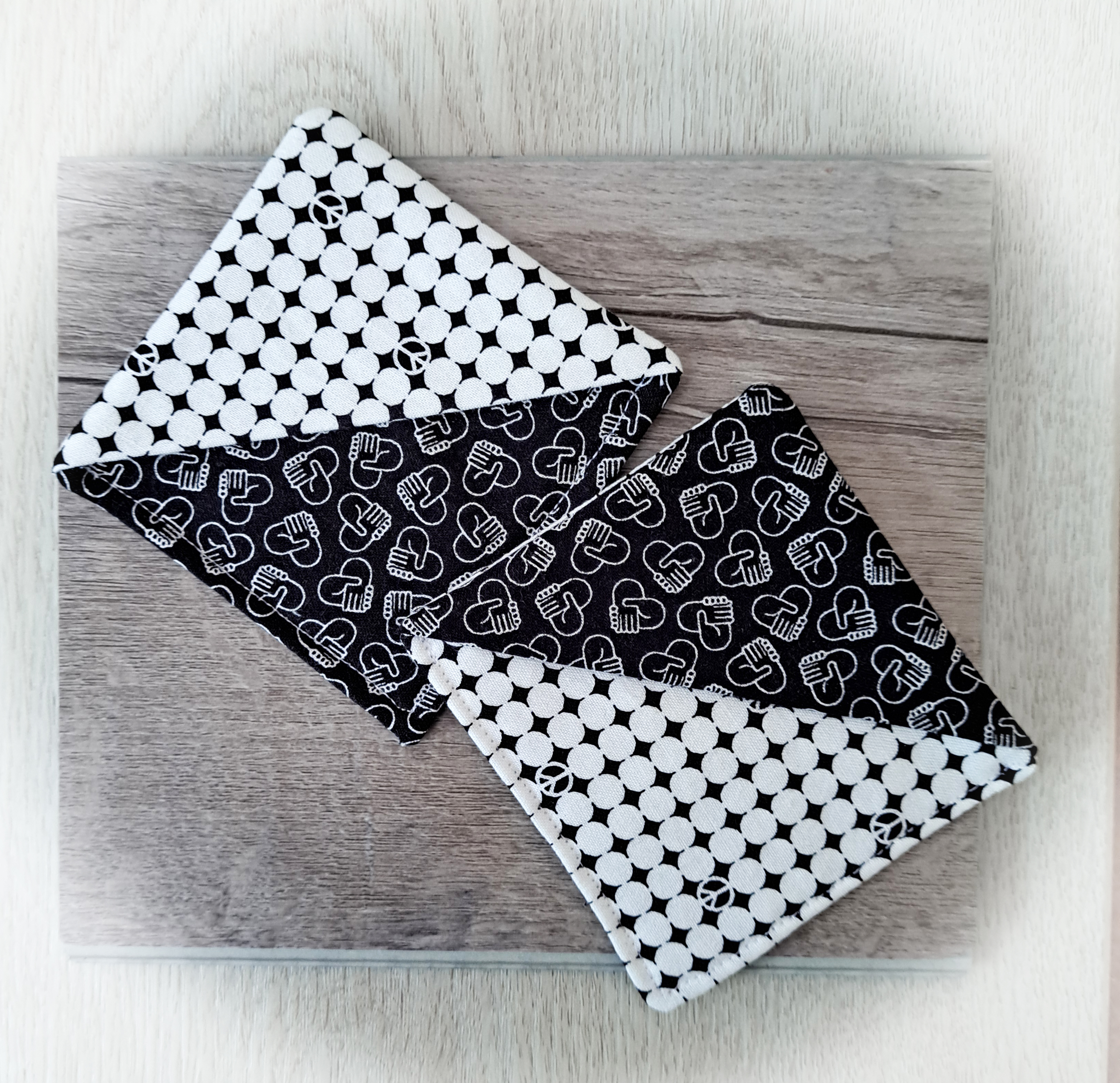 Handmade Fabric Corner Bookmark - Peace or United Fabric
