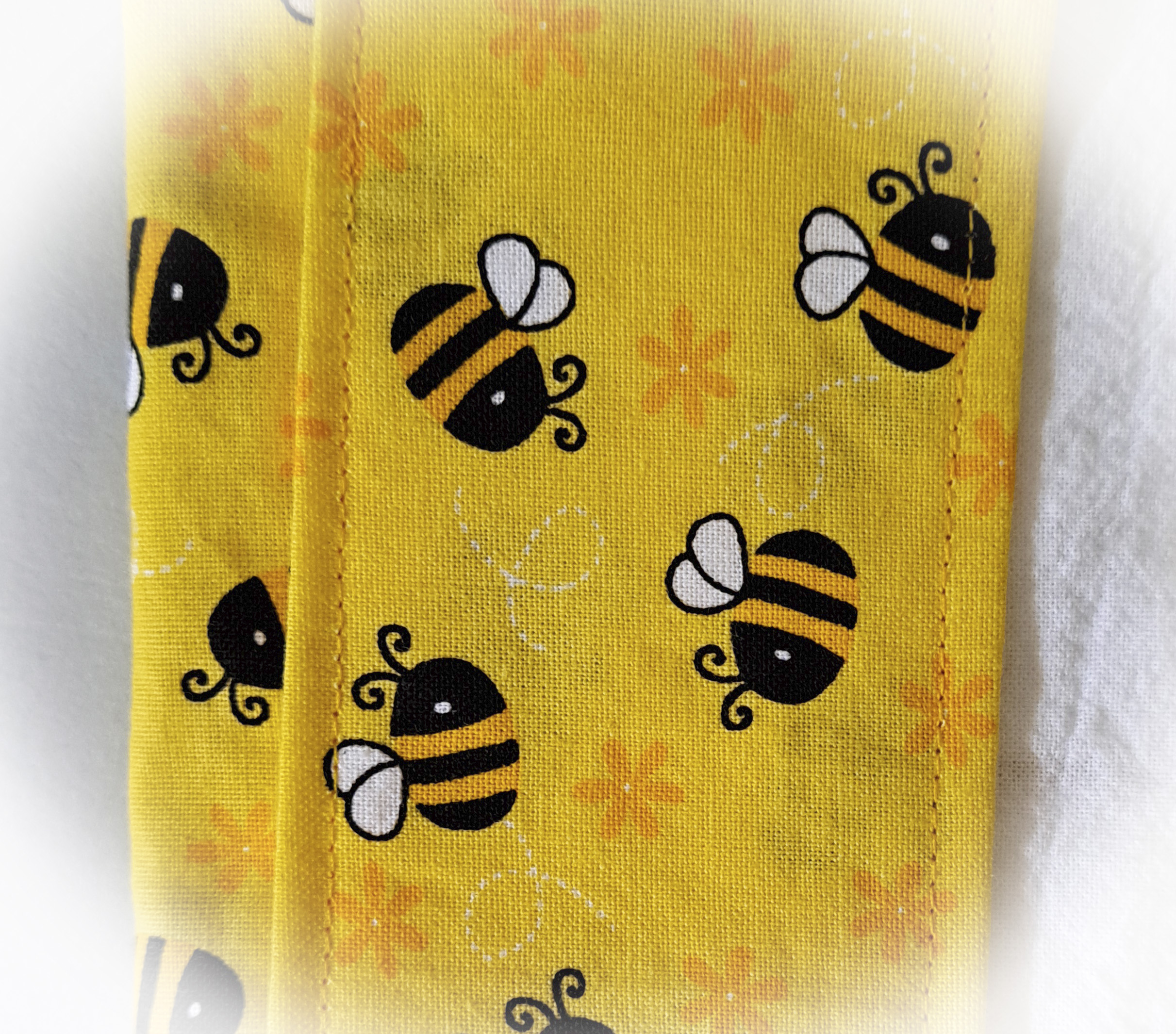 Handmade Hanging Dish Towel for Oven - Yellow Bee Fabric