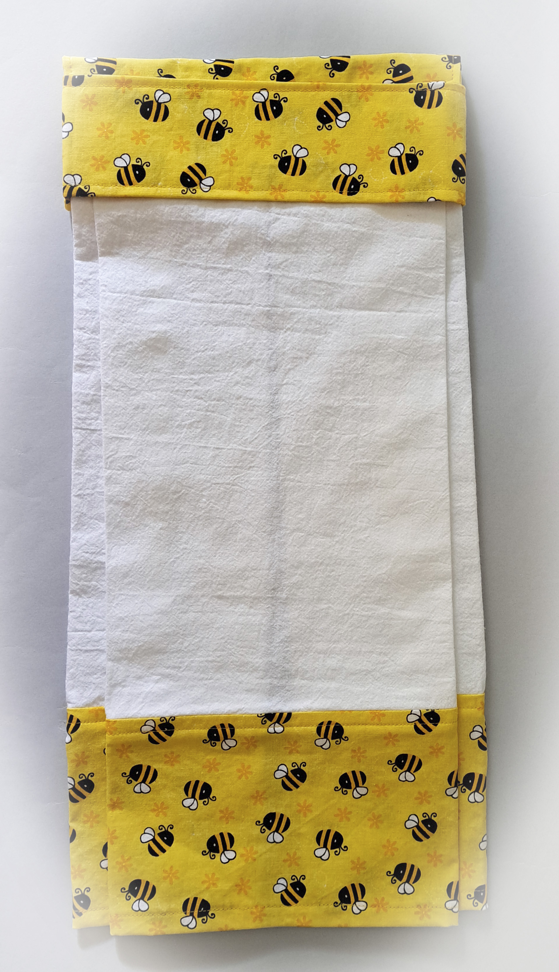 Handmade Hanging Dish Towel for Oven - Yellow Bee Fabric